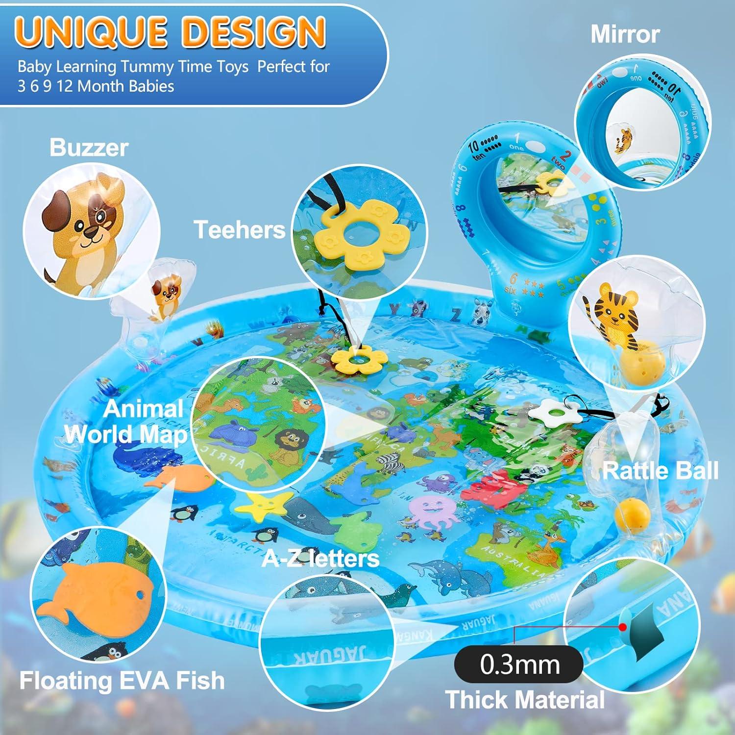 Alfombra de Juego Acuática 4-en-1 XWE-01 para Bebés con Espejo