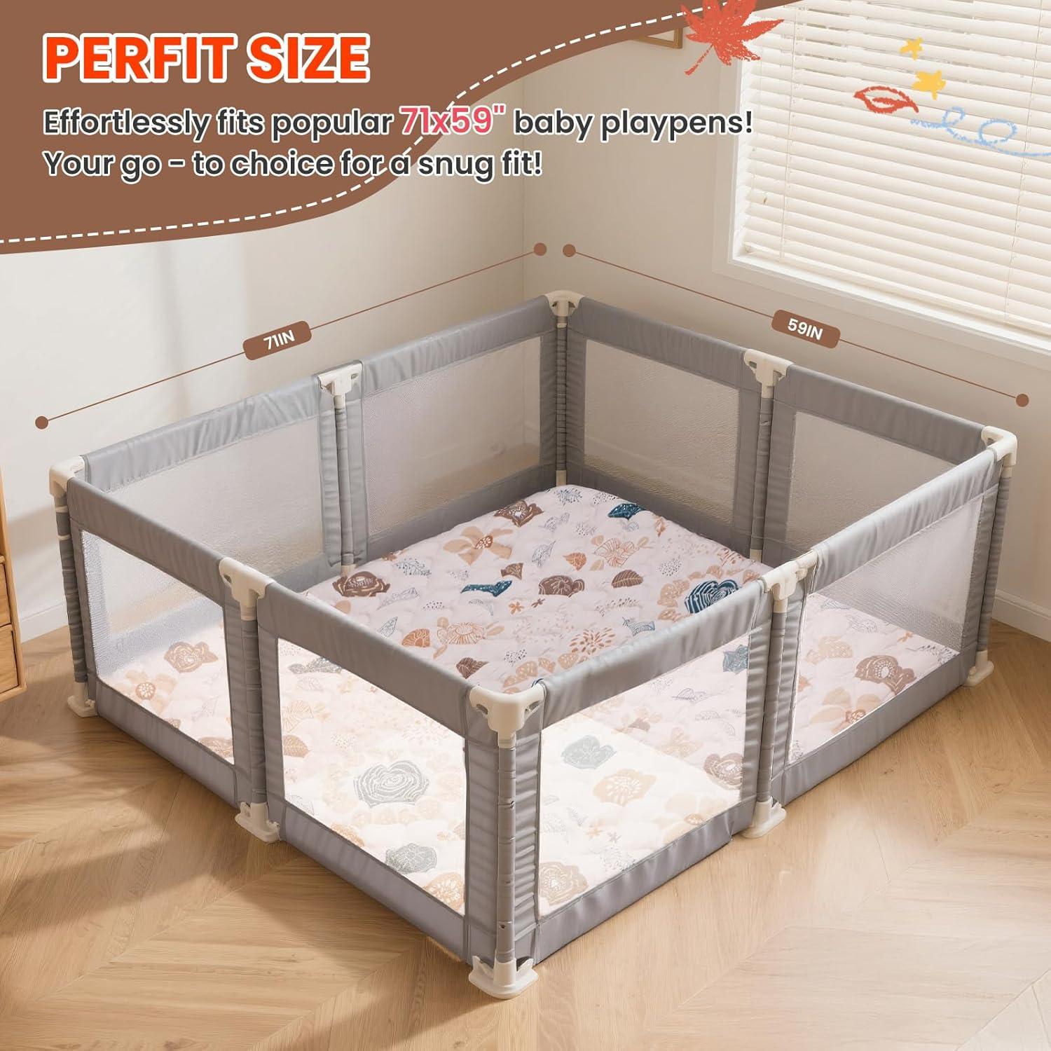 Alfombra de Juego Duwenem 180x150 cm Suave y Lavable para Bebés