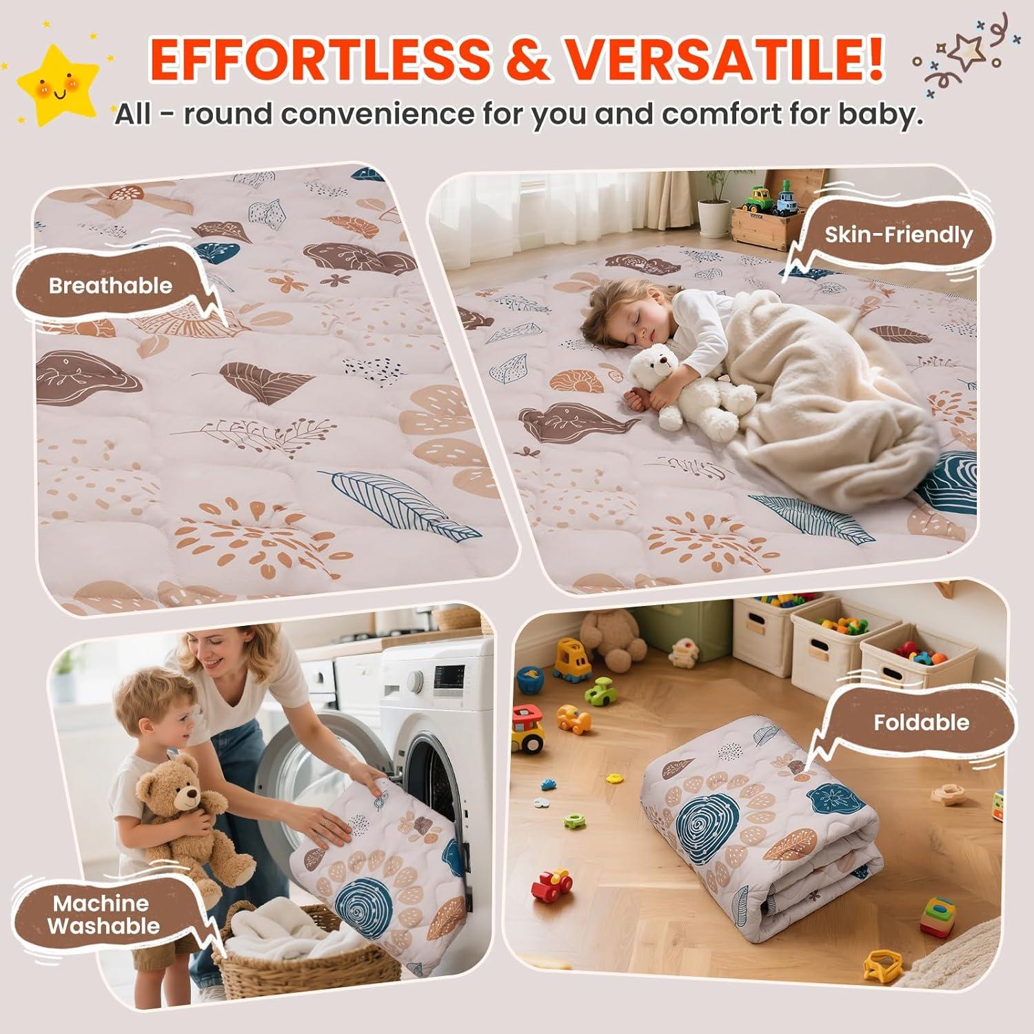 Alfombra de Juego Duwenem 180x150 cm Suave y Lavable para Bebés