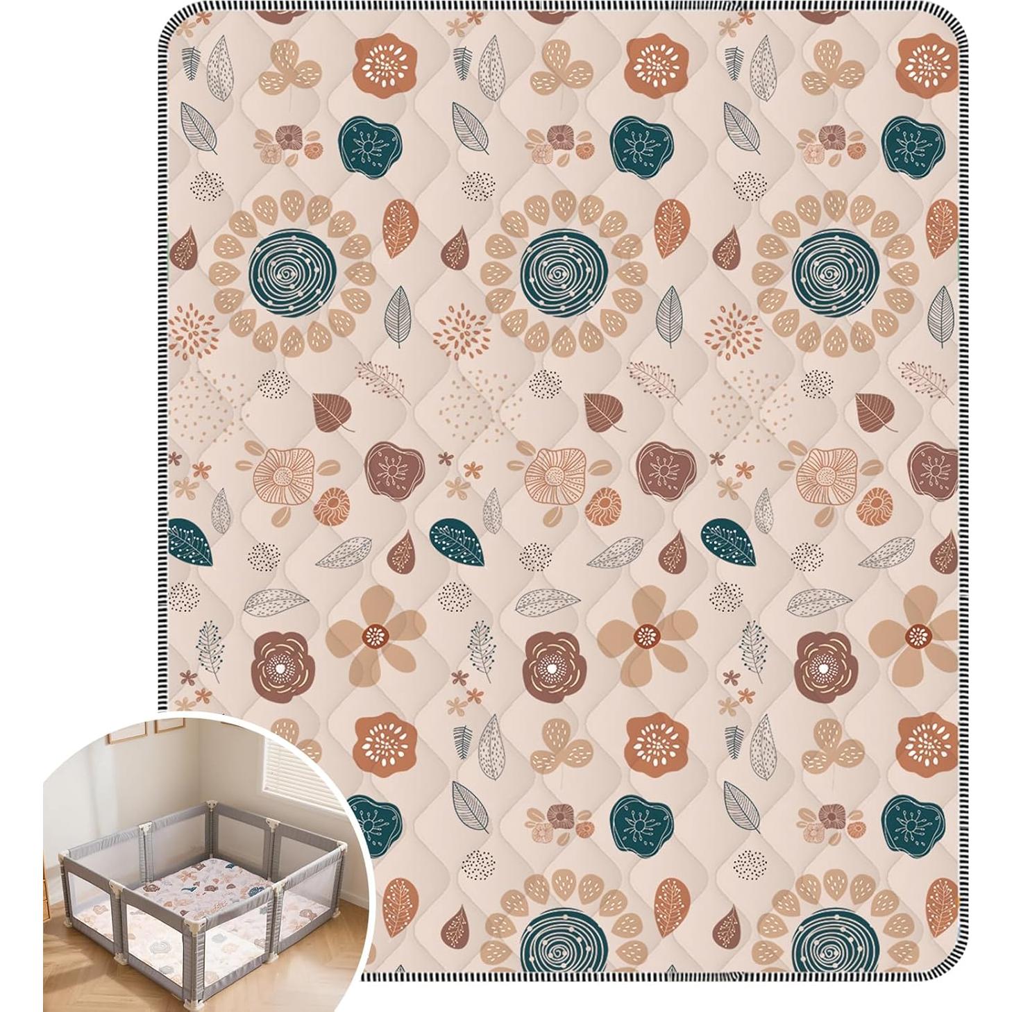 Alfombra de Juego Duwenem 180x150 cm Suave y Lavable para Bebés