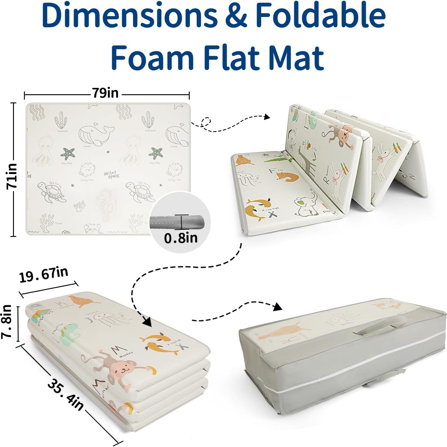 Alfombra de Juego Plegable para Bebés 200x180 cm XPE Impermeable