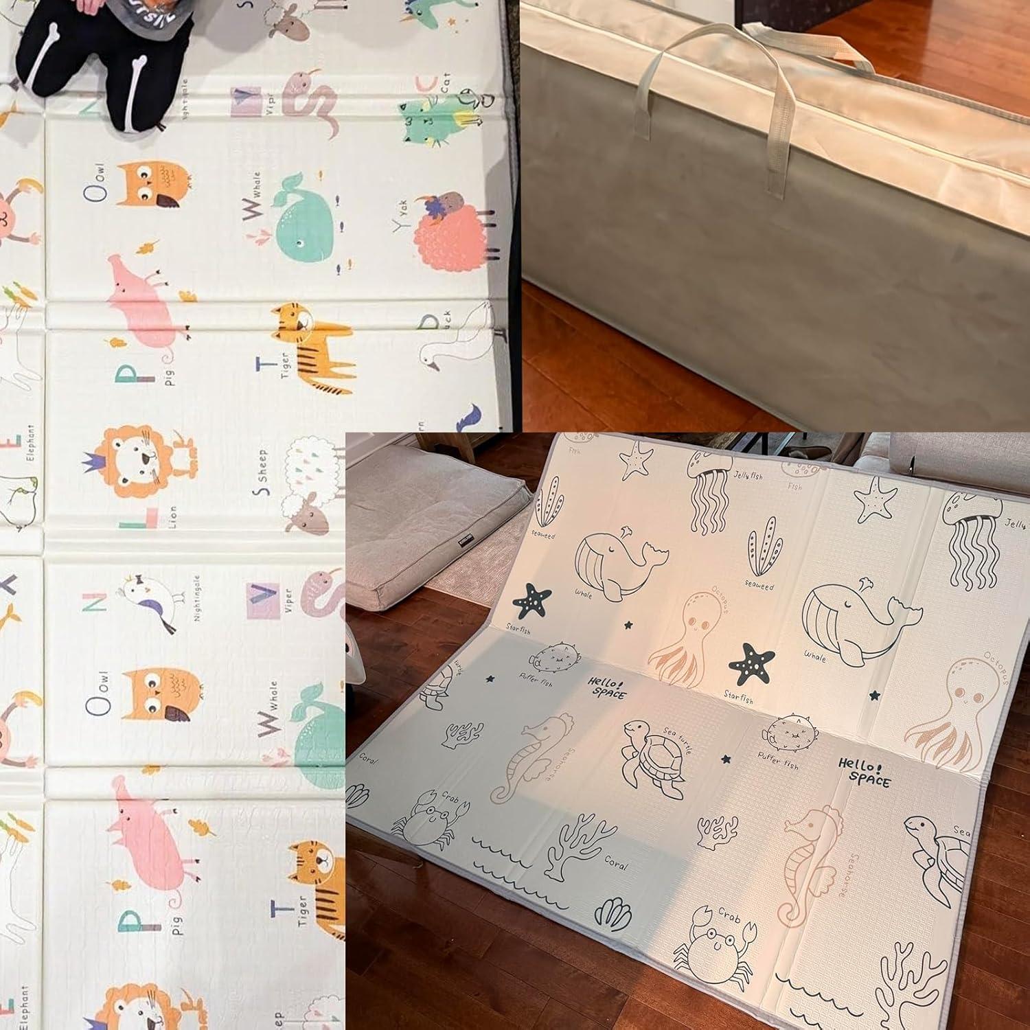 Alfombra de Juego Plegable para Bebés 200x180 cm XPE Impermeable