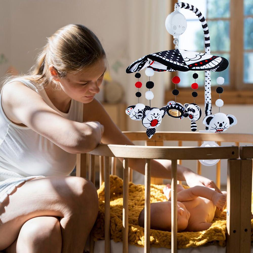 Móvil Musical para Cuna Mootop en Blanco y Negro 0.65kg
