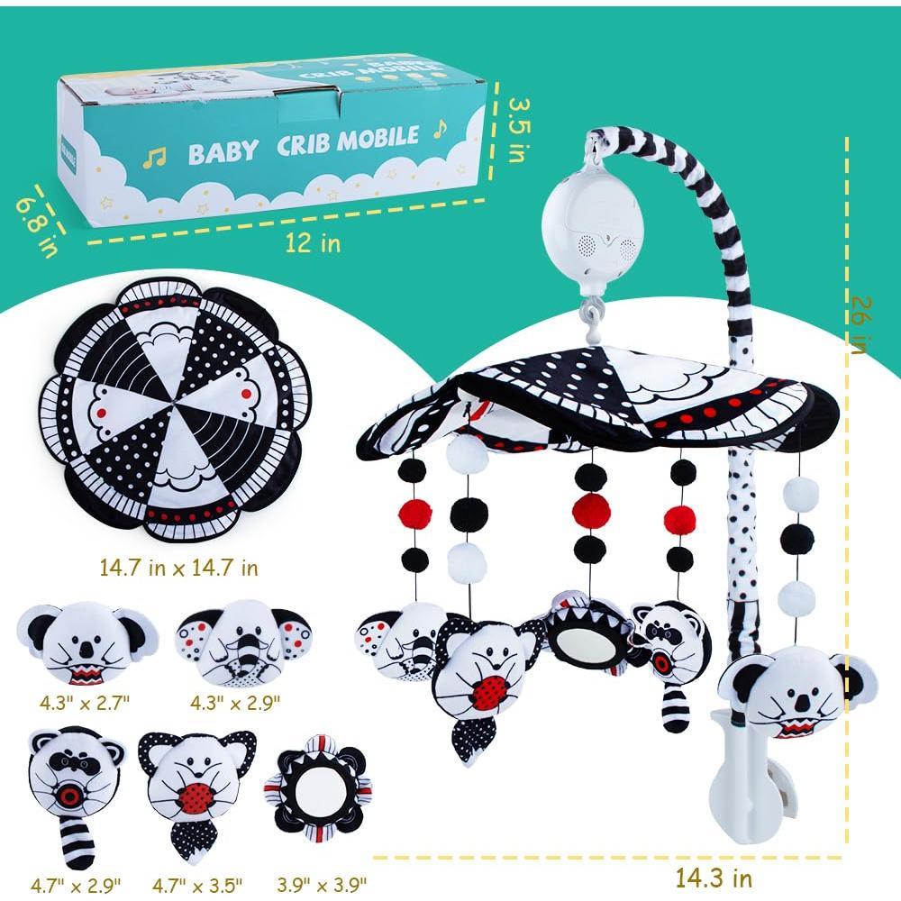 Móvil Musical para Cuna Mootop en Blanco y Negro 0.65kg