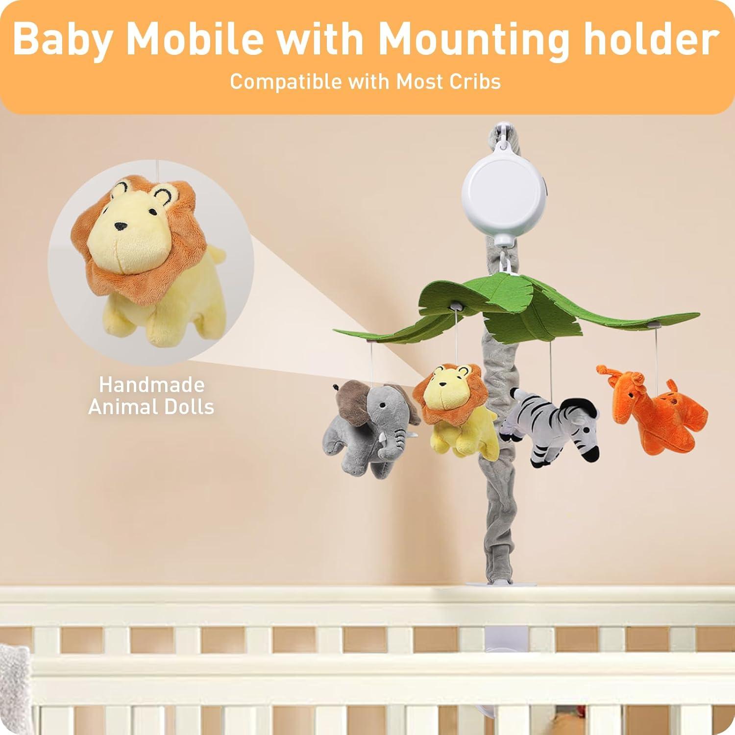 Móvil Musical para Cuna NICEMER - Animales de la Selva 12 Canciones