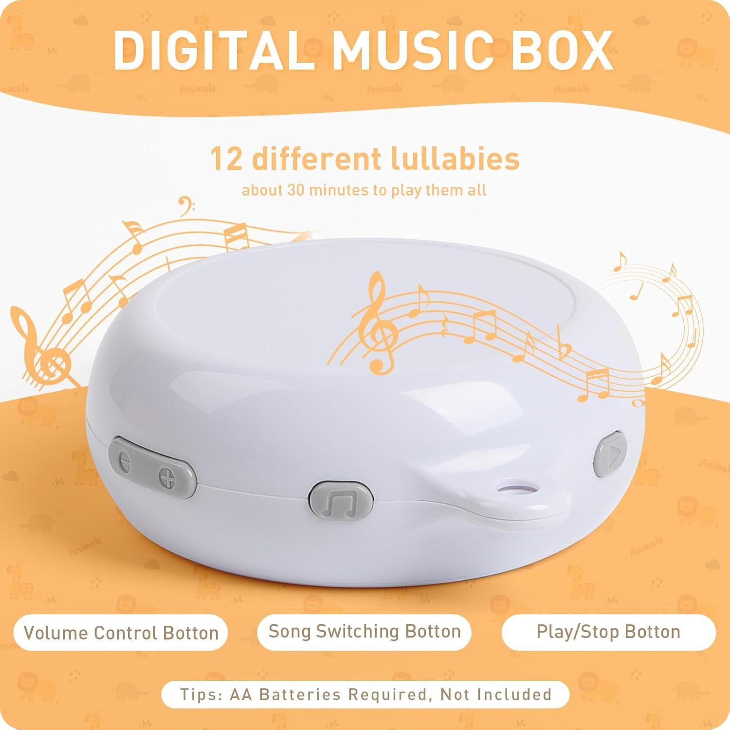 Móvil Musical para Cuna NICEMER - Animales de la Selva 12 Canciones