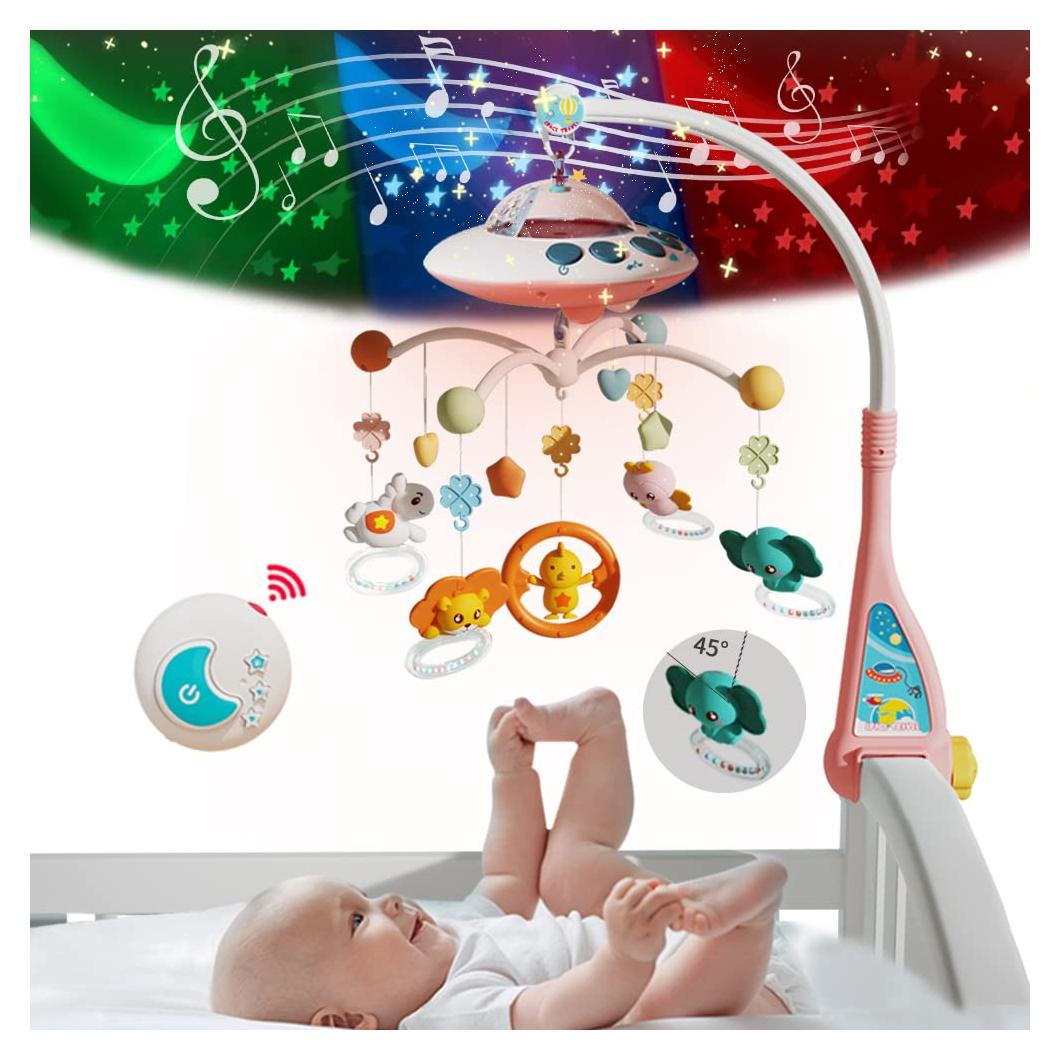 Móvil Musical para Cuna Lcasio Rosa con Control Remoto y Proyector