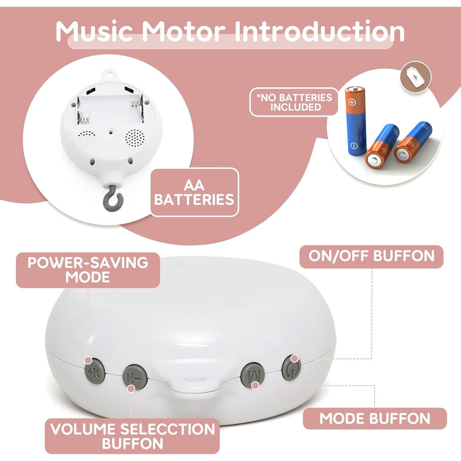 Móvil de Cuna Musical Unicornio HanMiaMia 63.5 cm 35 Canciones