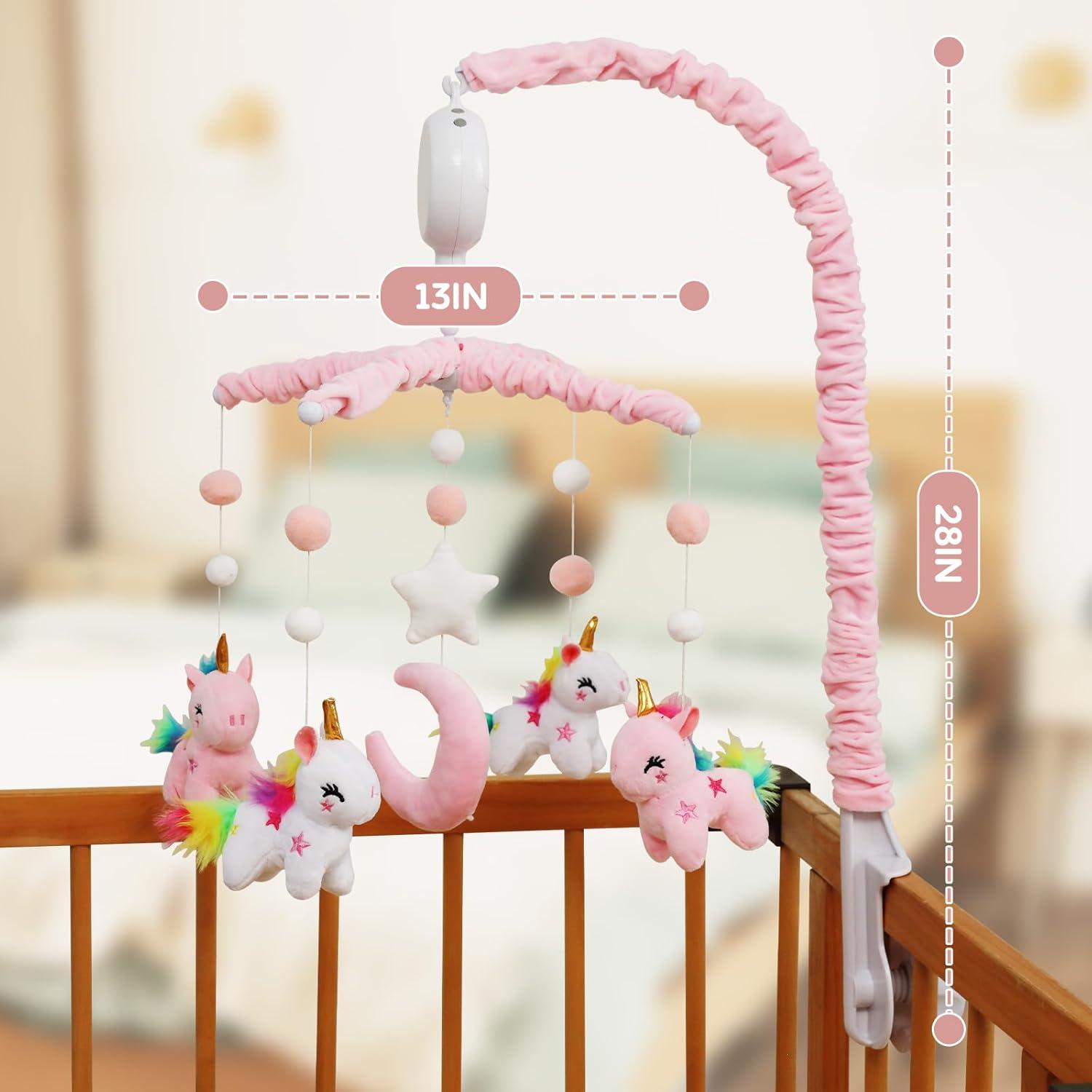 Móvil de Cuna Musical Unicornio HanMiaMia 63.5 cm 35 Canciones