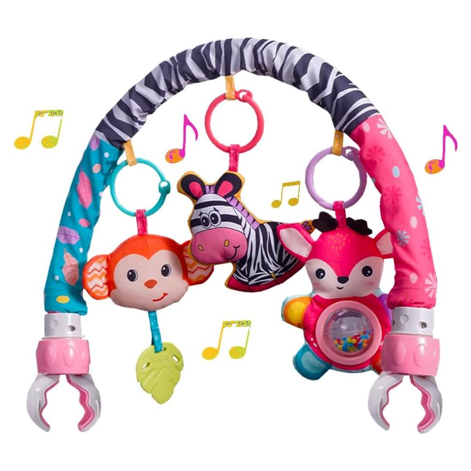 Móvil de Cuna Rosa XY con Juguetes Desmontables 0-6 Meses