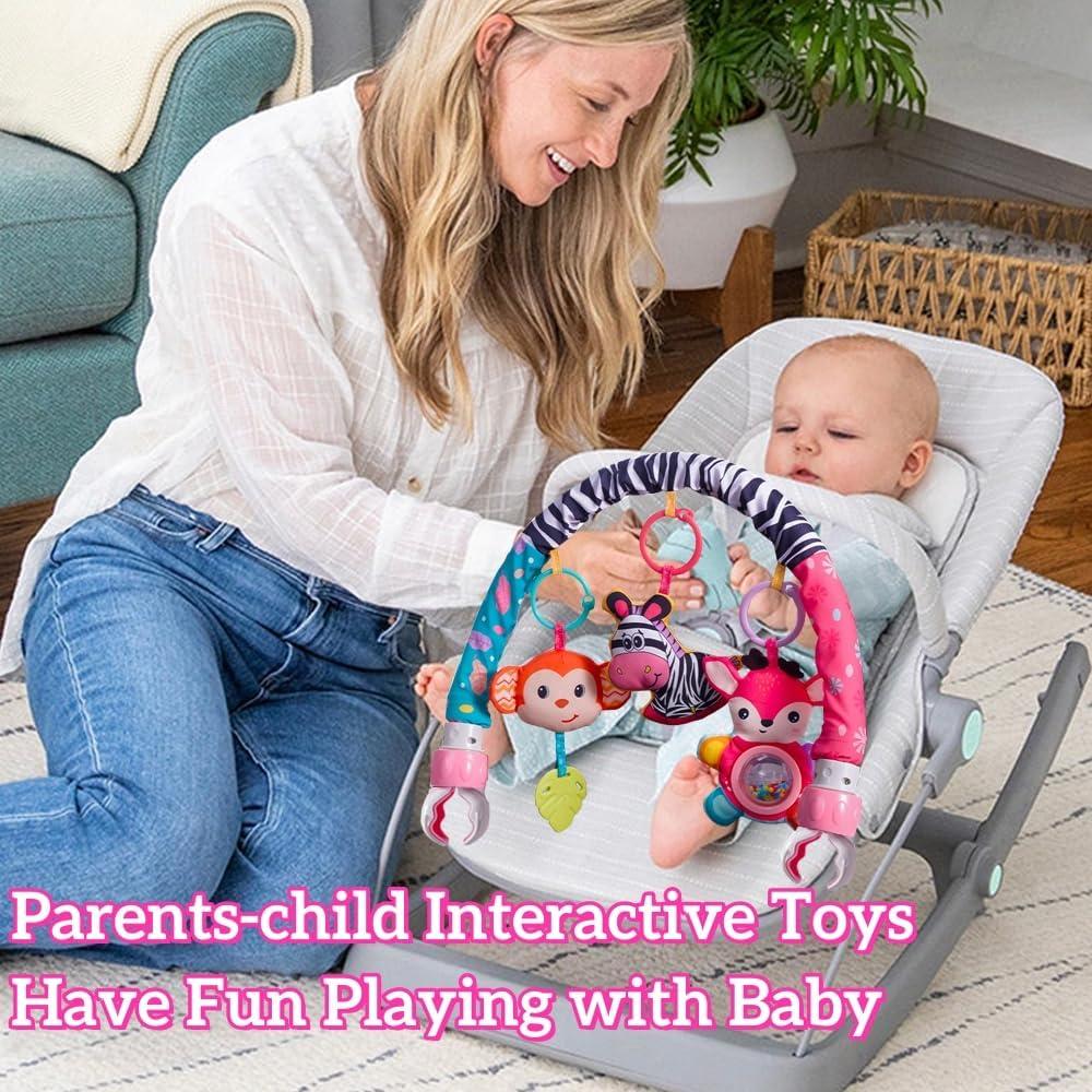 Móvil de Cuna Rosa XY con Juguetes Desmontables 0-6 Meses