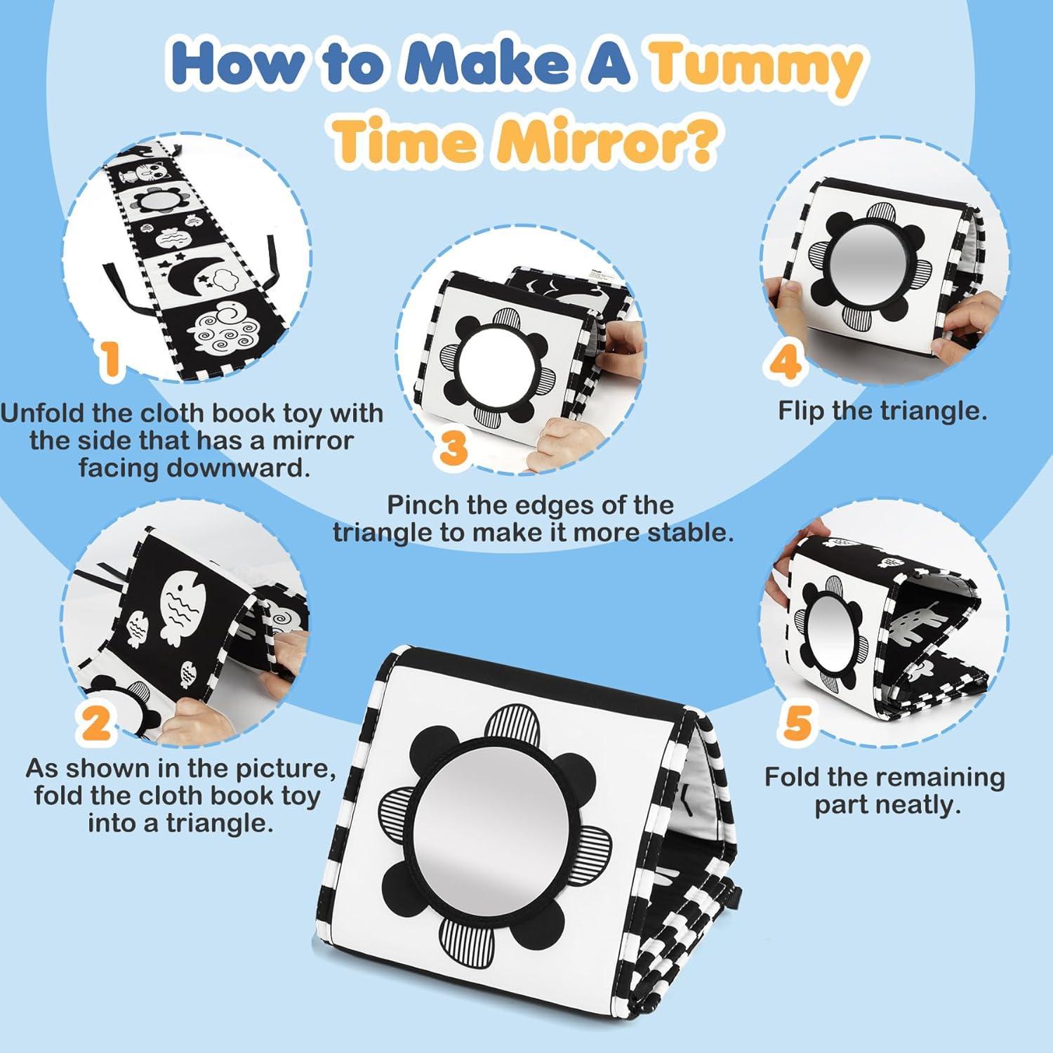 Libro Sensorial de Alto Contraste para Bebés - WLB02 - 15x65.8 cm