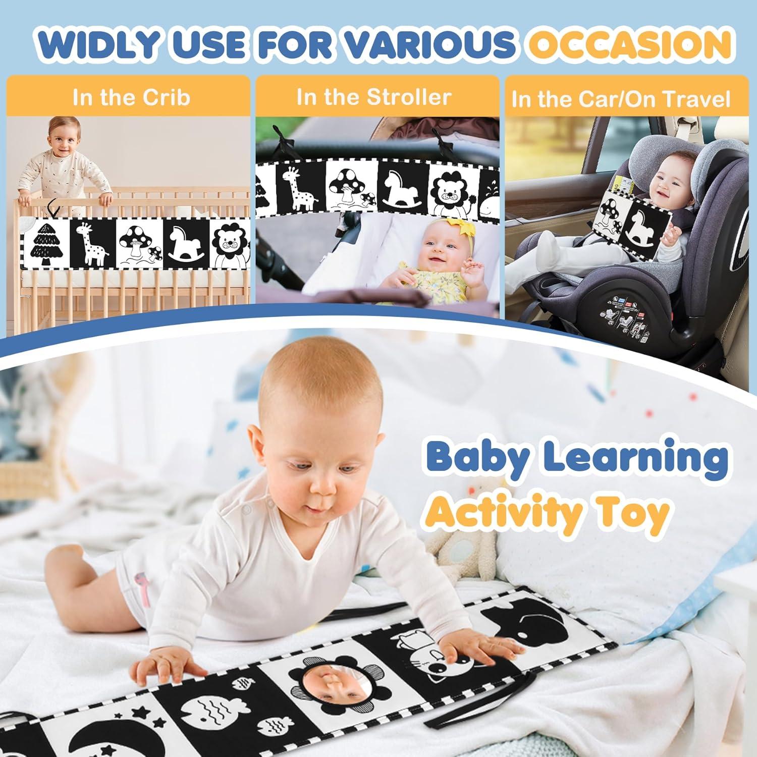 Libro Sensorial de Alto Contraste para Bebés - WLB02 - 15x65.8 cm