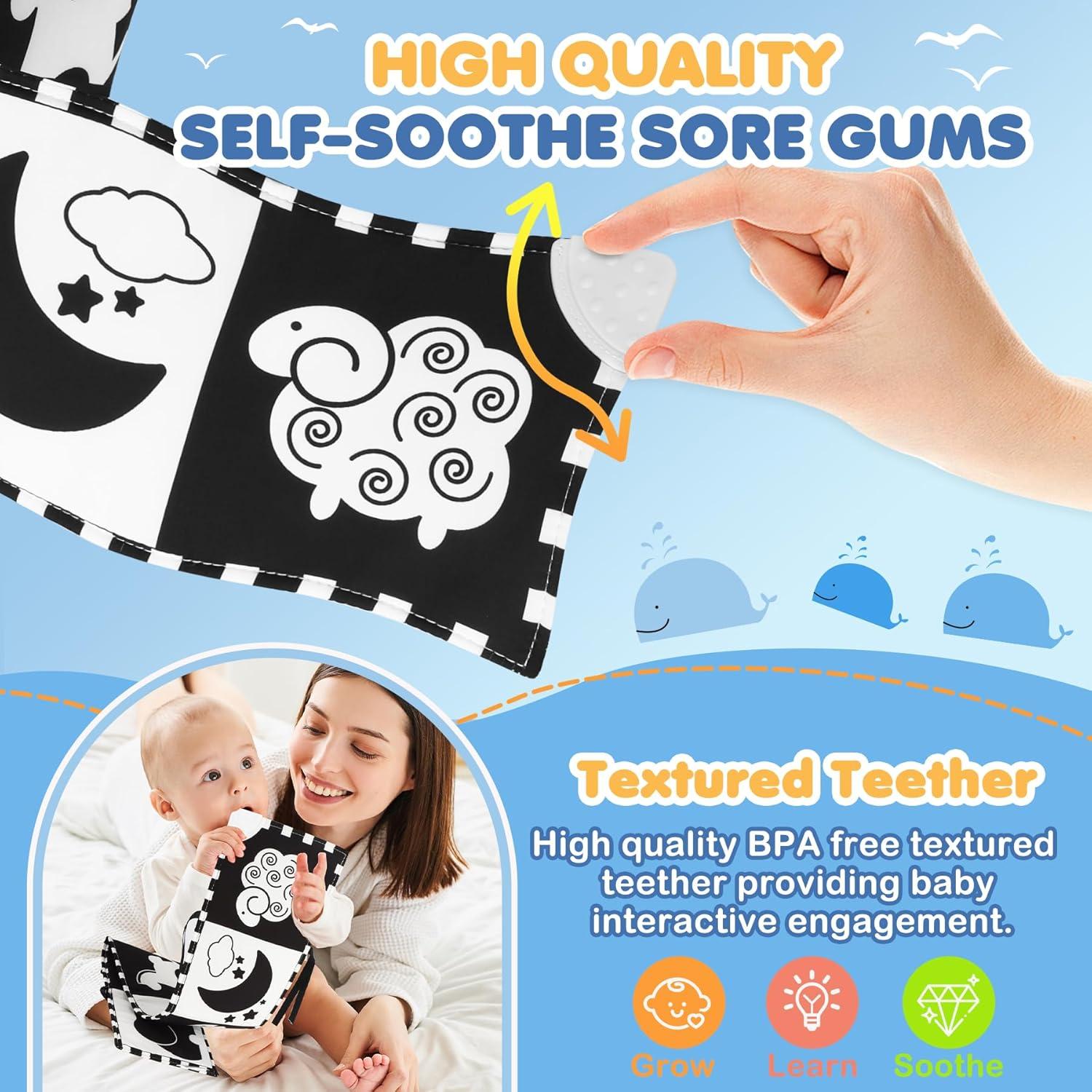 Libro Sensorial de Alto Contraste para Bebés - WLB02 - 15x65.8 cm