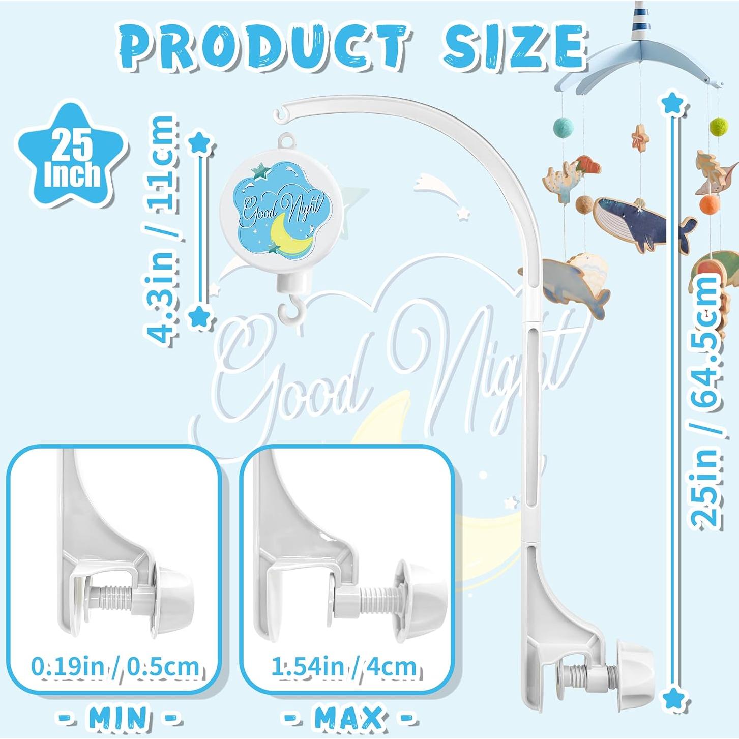 Brazo Móvil para Cuna SWSHENR 63.5 cm Ajustable y Portátil