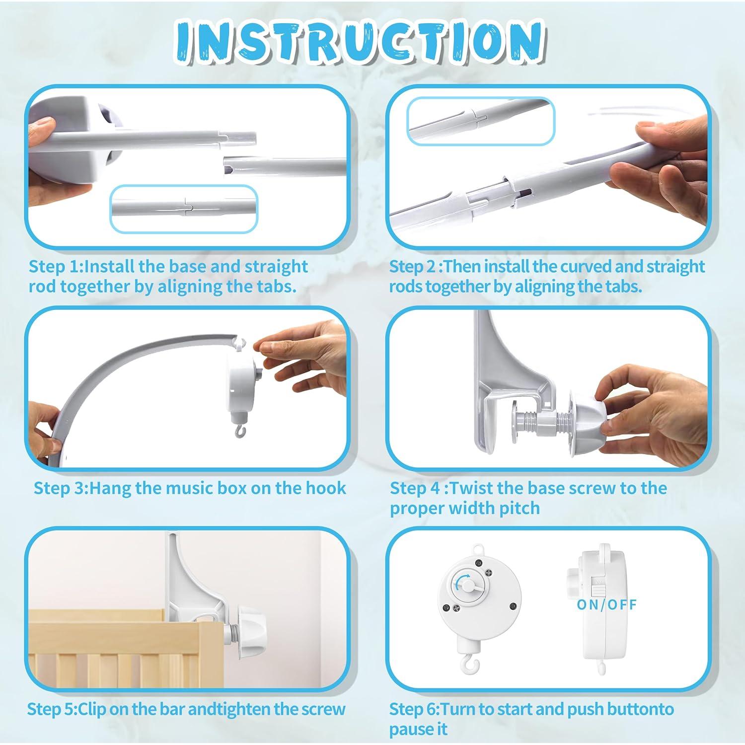 Brazo Móvil para Cuna SWSHENR 63.5 cm Ajustable y Portátil