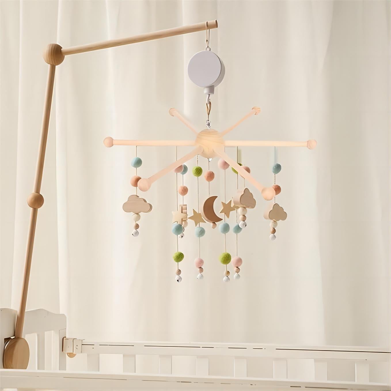 Kit de Marco Móvil de Madera HEEPDD para Cuna de Bebé