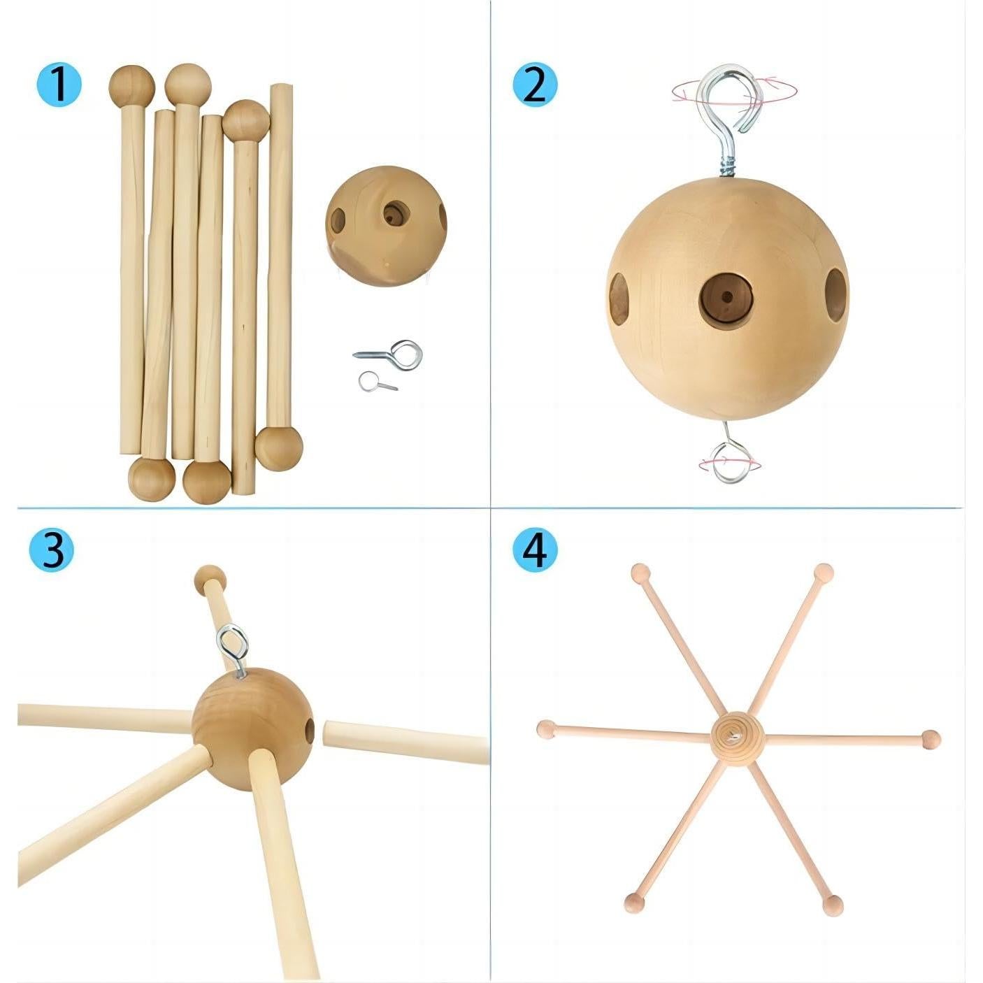 Kit de Marco Móvil de Madera HEEPDD para Cuna de Bebé