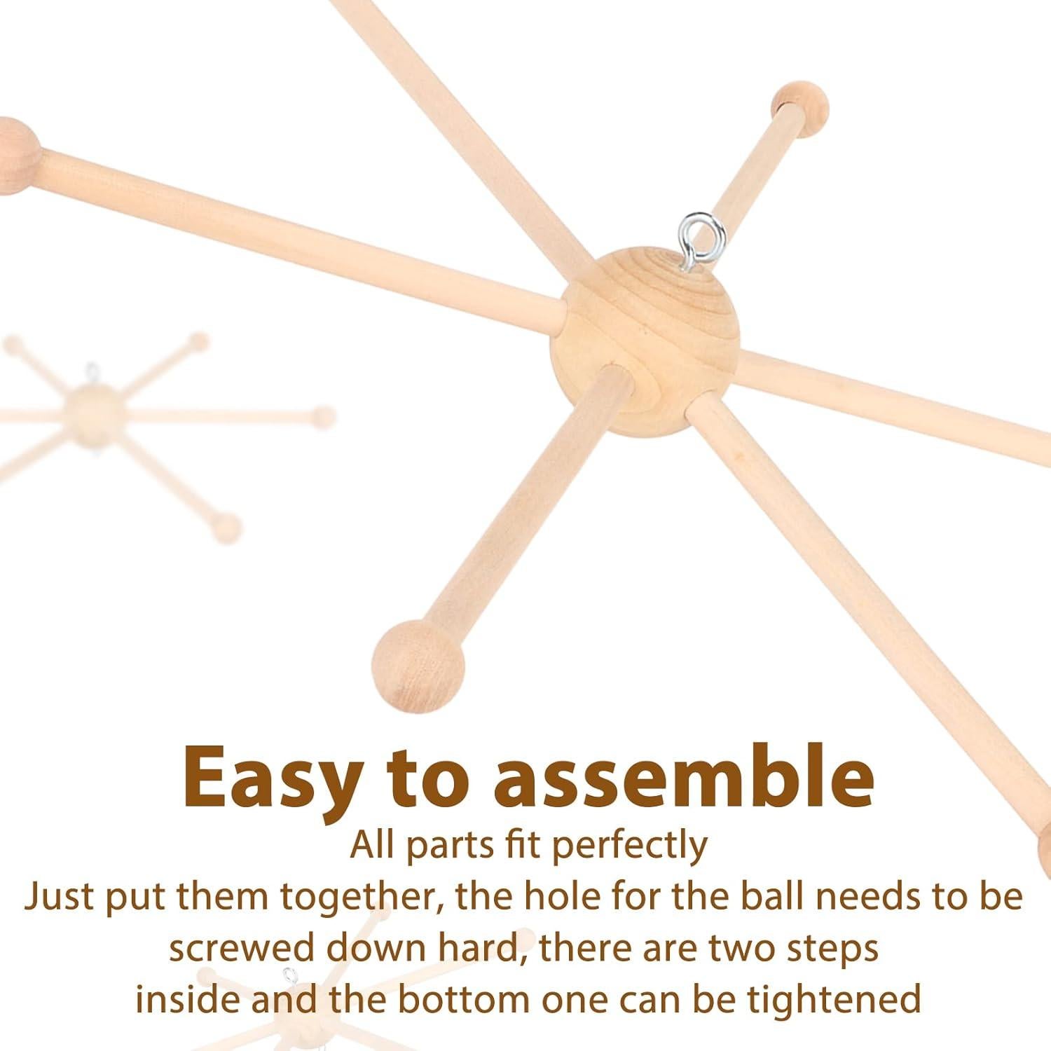 Kit de Marco Móvil de Madera HEEPDD para Cuna de Bebé