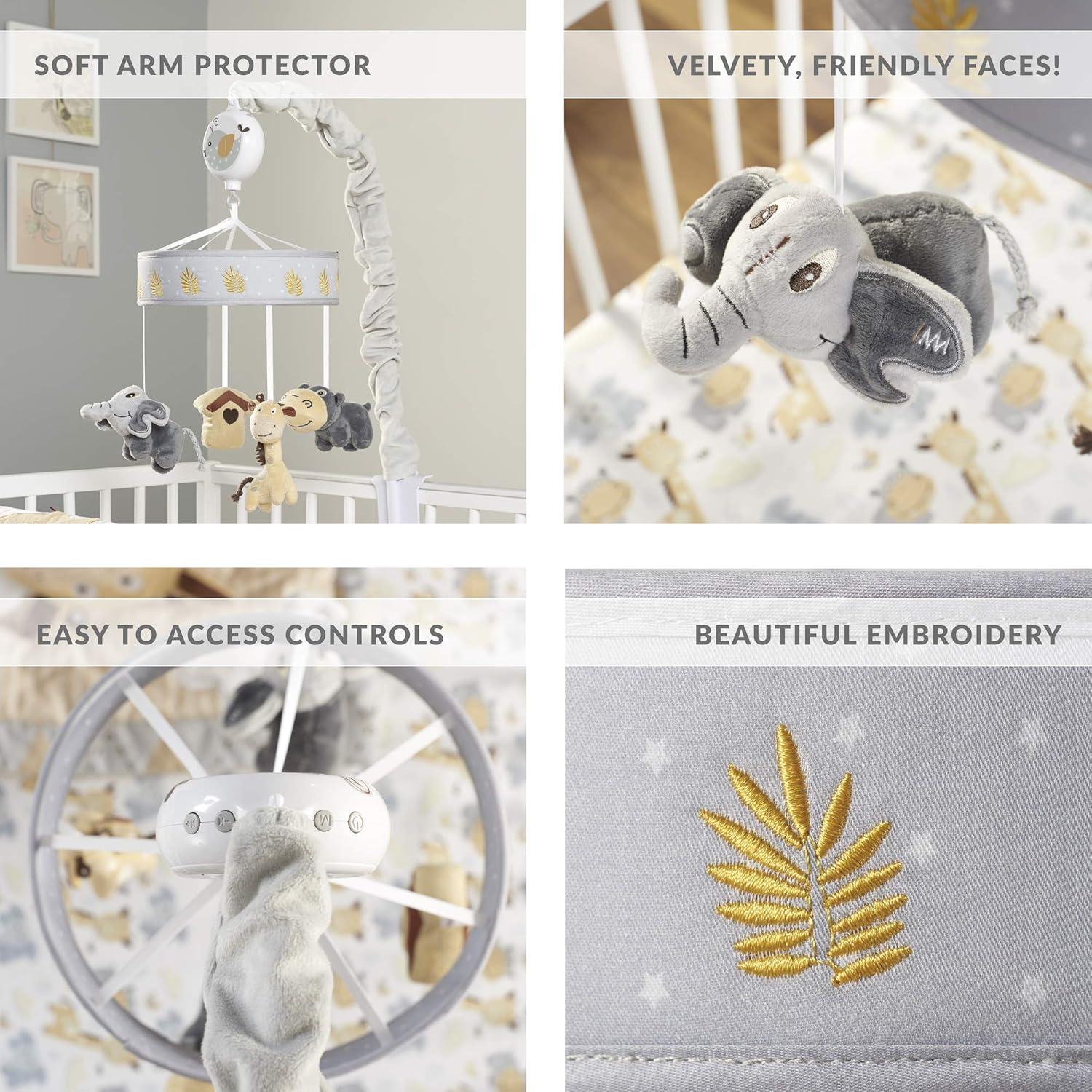 Móvil Musical para Cuna Oberlux - Animales Safari 27 cm