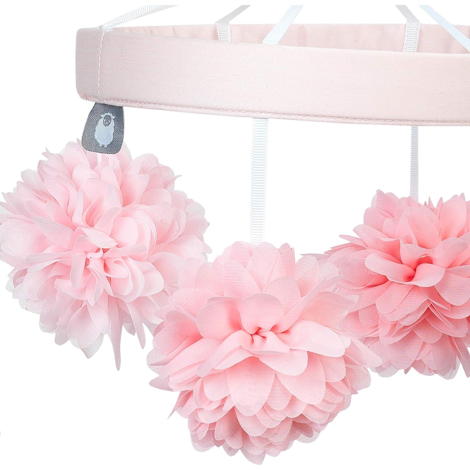 Móvil Musical para Cuna Lambs & Ivy Floral Rosa 27 cm