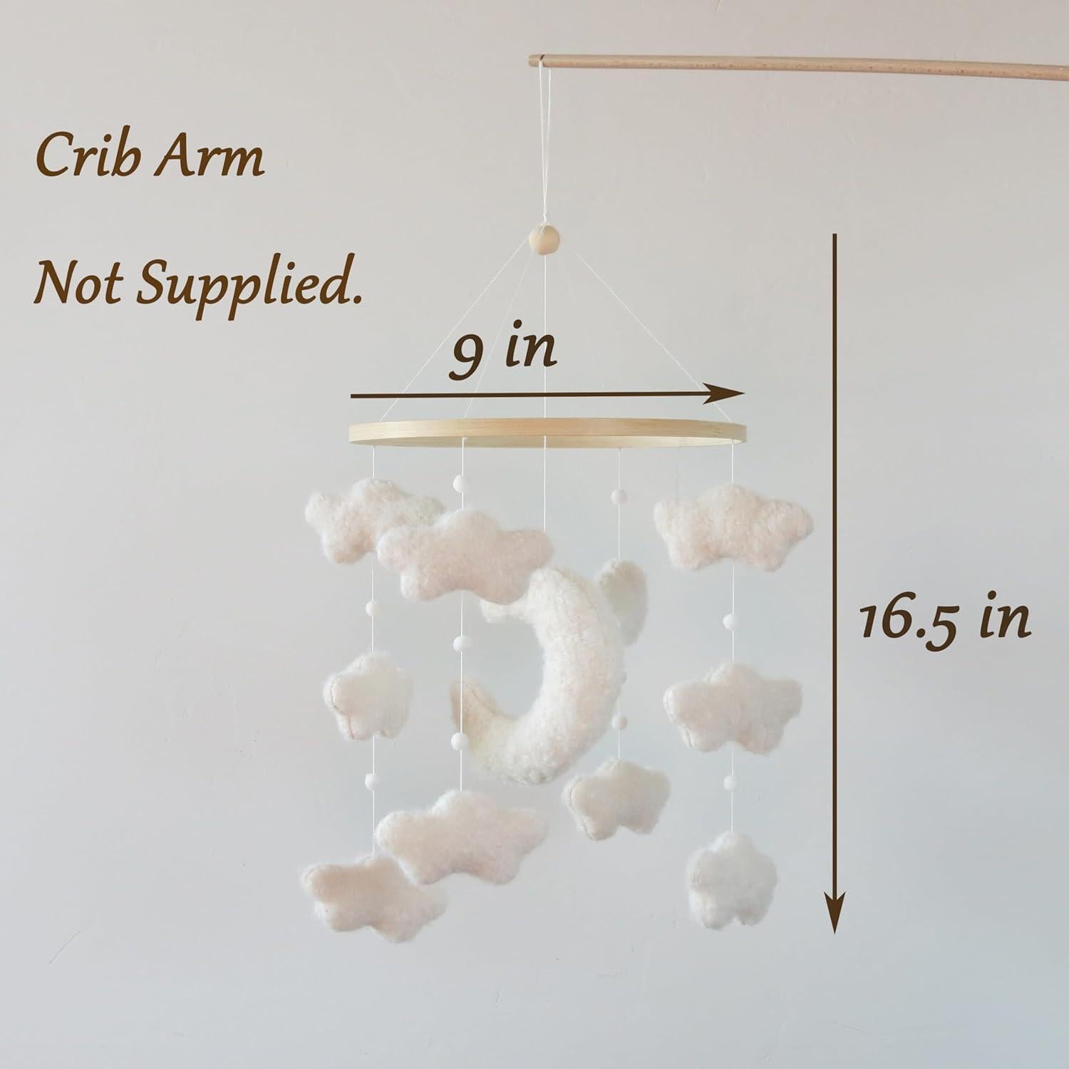 Móvil de Cuna Boho Goukurlsma Nube y Estrella Neutro 23 cm