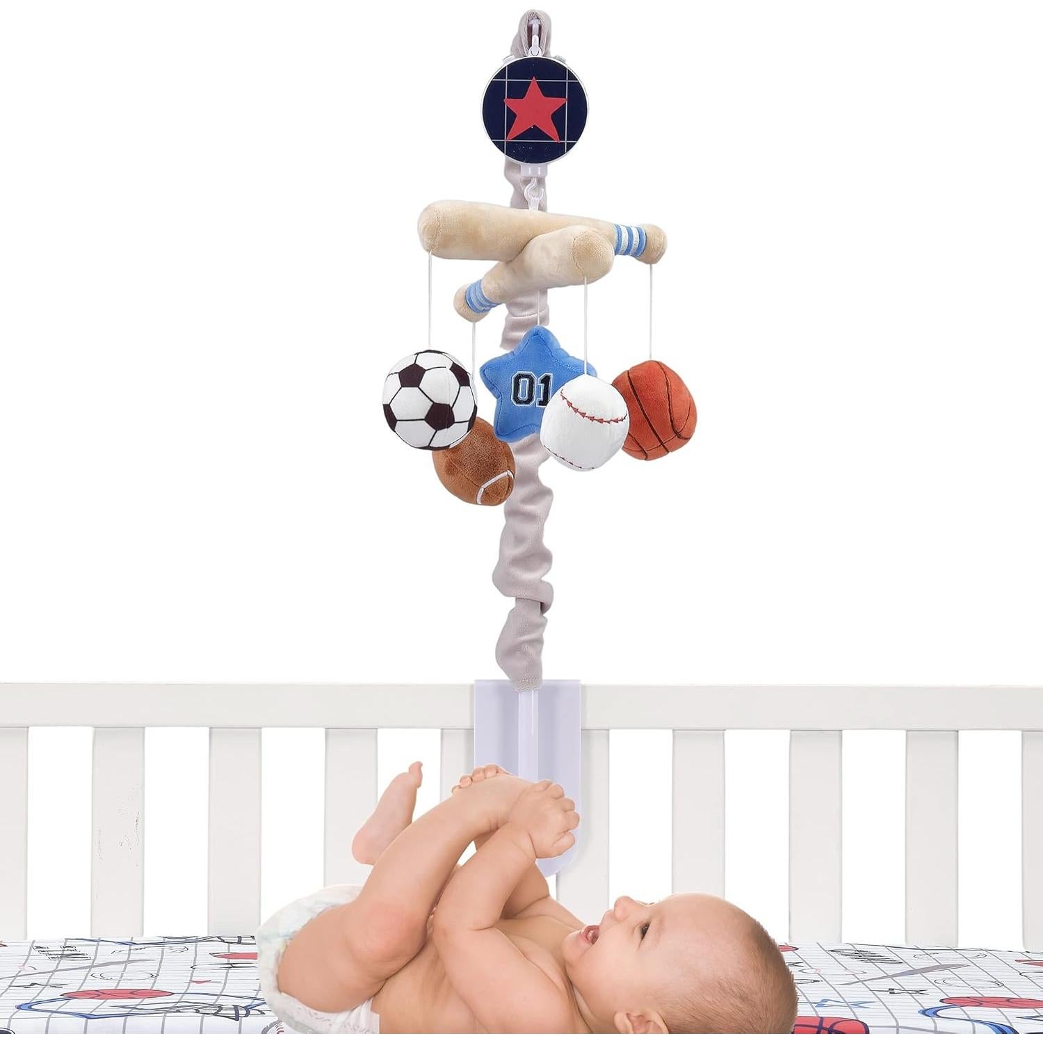 Móvil Musical para Cuna Lambs & Ivy - Gris, 20 min de Música