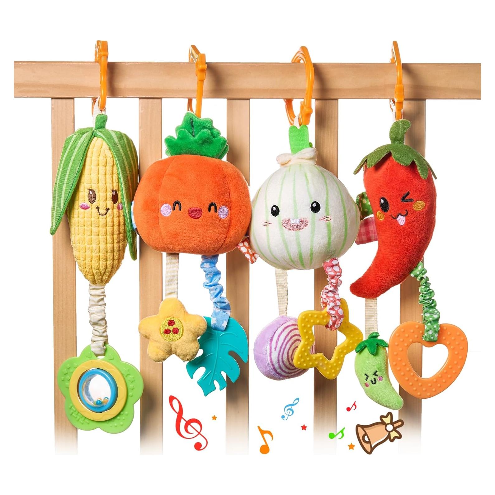 Juguetes Colgantes TUMAMA para Bebés - Set de 4 Verduras