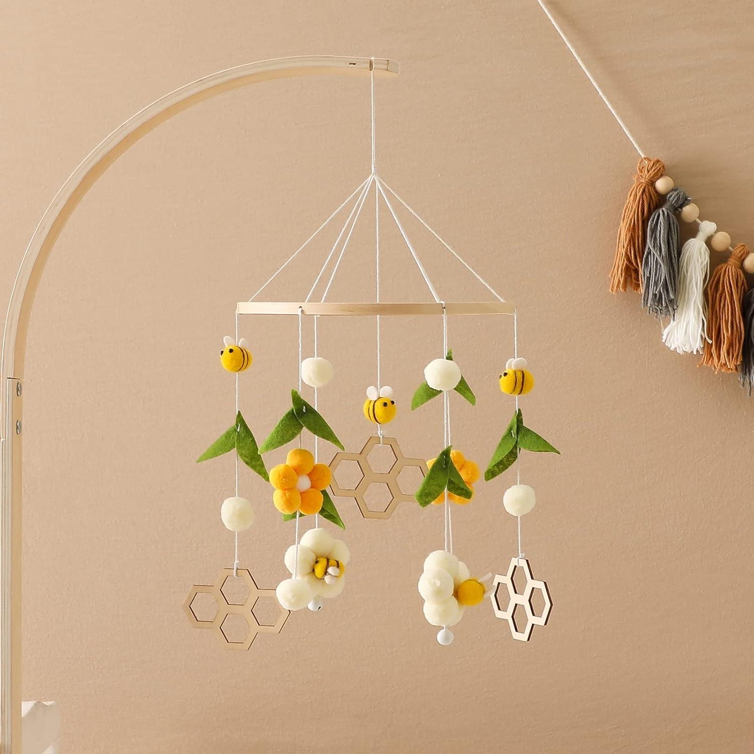Móvil de Cuna de Bebé Campana de Viento Abeja Hecho a Mano
