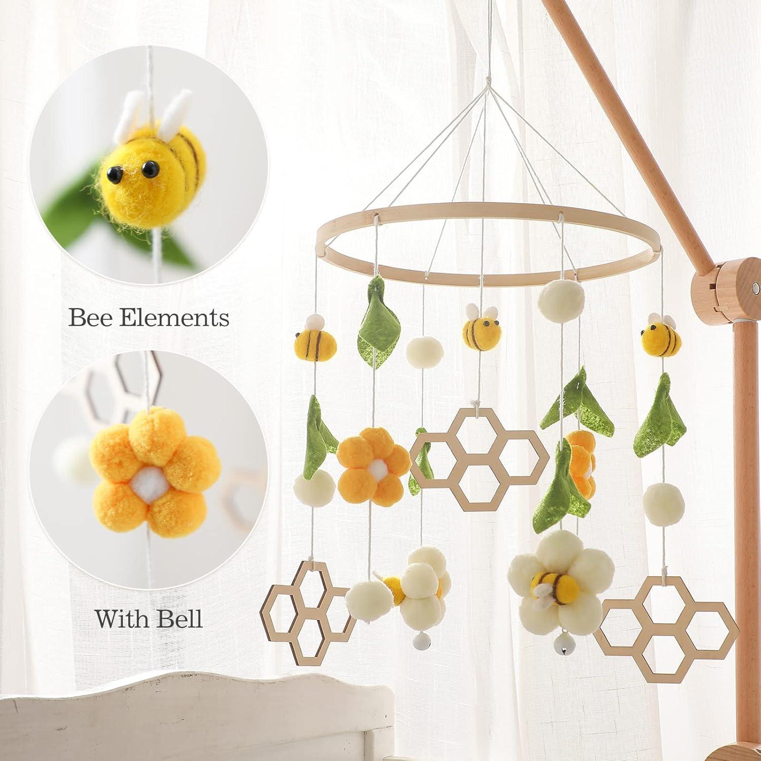 Móvil de Cuna de Bebé Campana de Viento Abeja Hecho a Mano