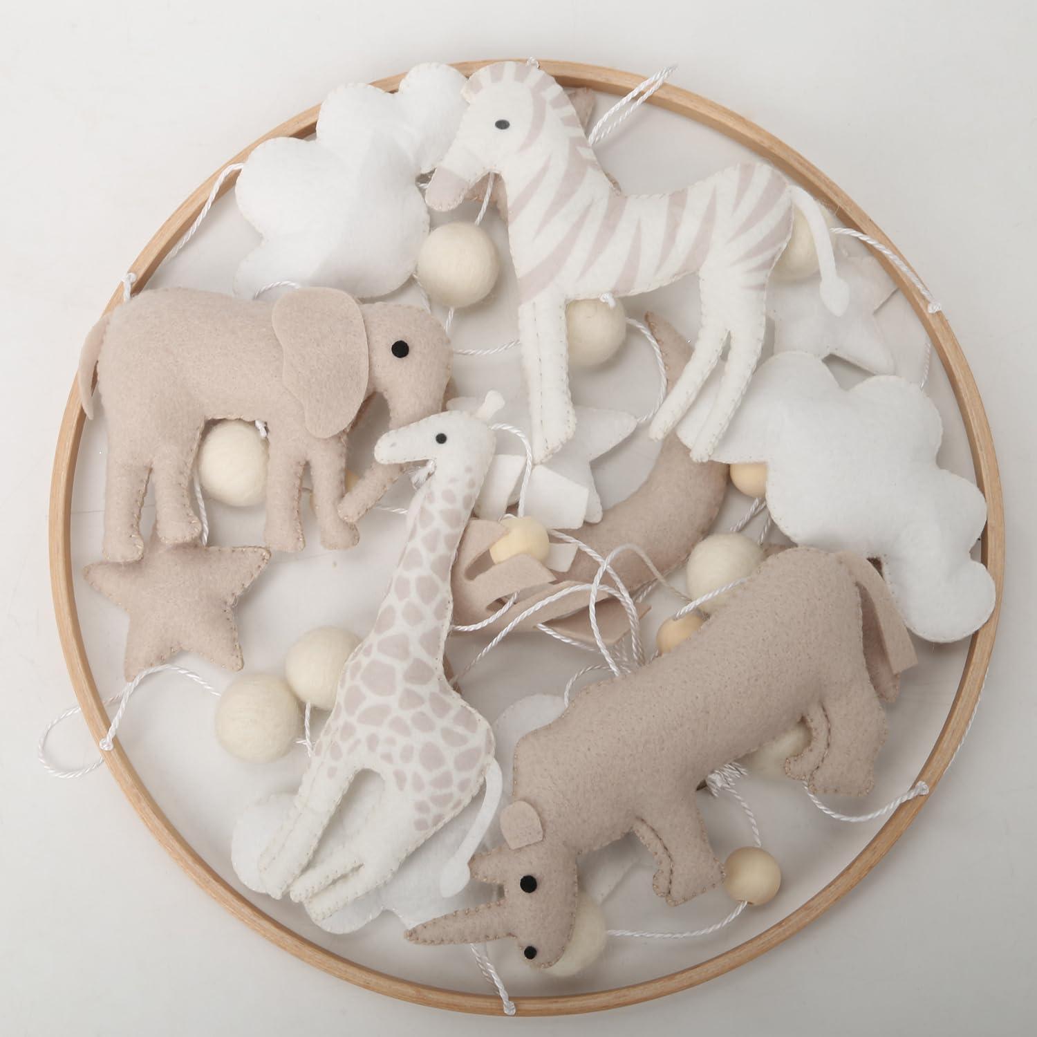 Móvil de Cuna Hecho a Mano Flora & Ivy Safari Neutro