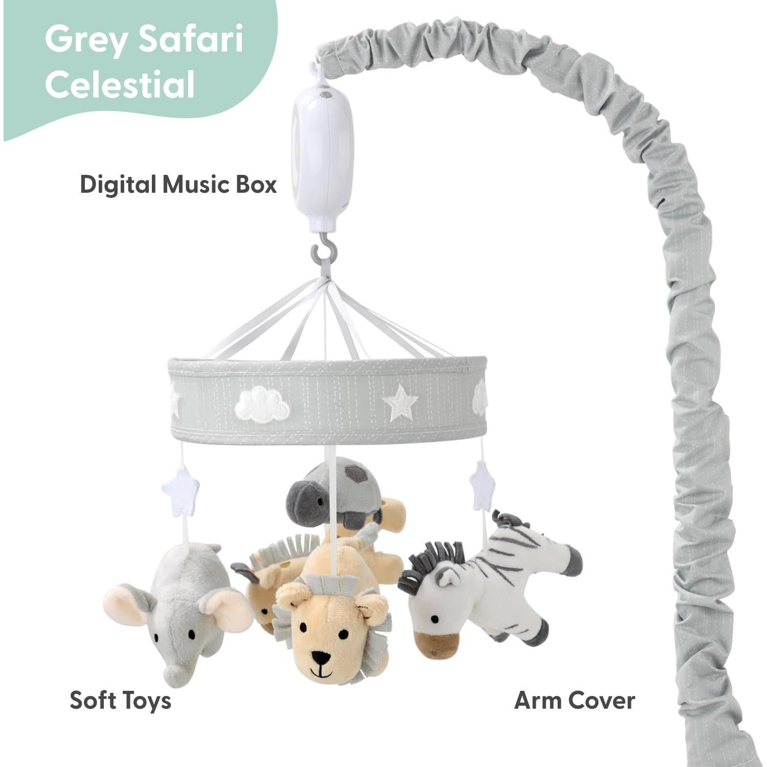 Móvil de Cuna Musical The Peanutshell Safari 12 Canciones