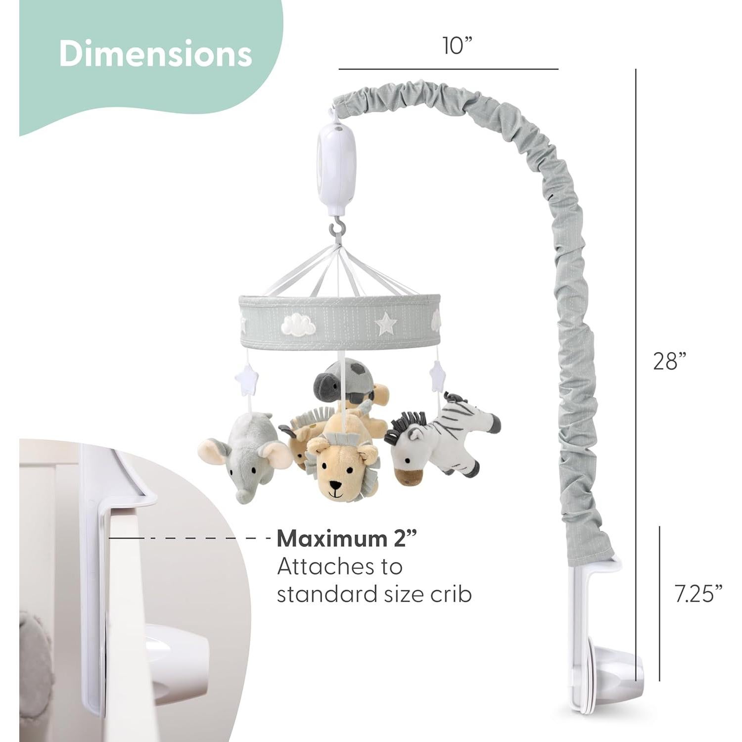 Móvil de Cuna Musical The Peanutshell Safari 12 Canciones