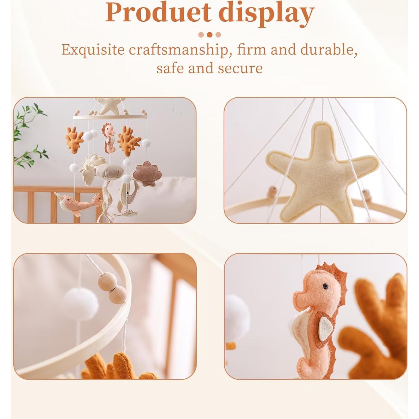 Móvil de Cuna GOODMOM Oceánico para Bebés - Hecho a Mano