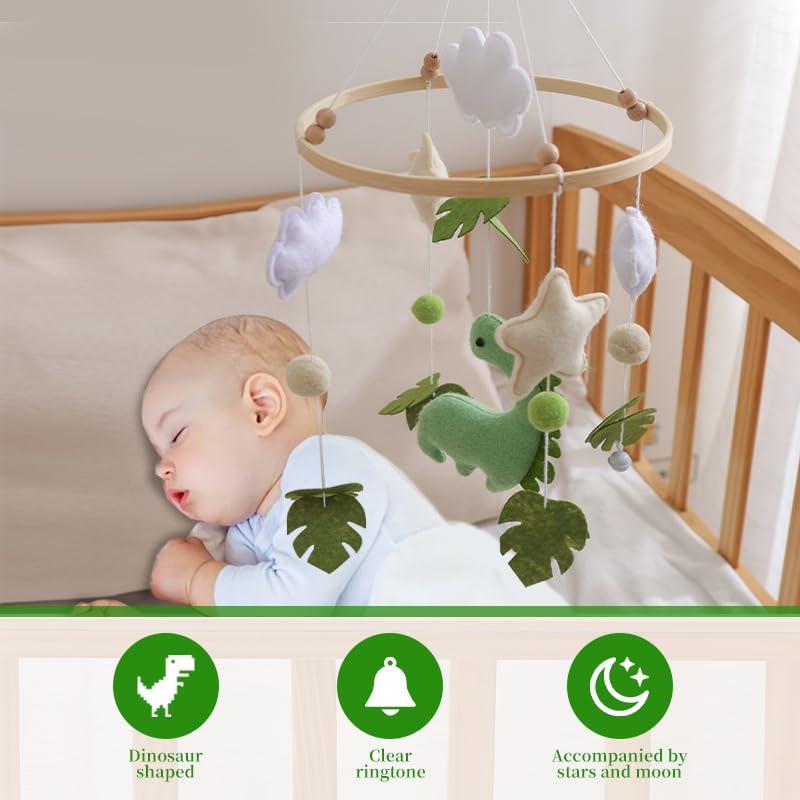 Móvil de Cuna de Dinosaurio GOODMOM - Hecho a Mano, Musical