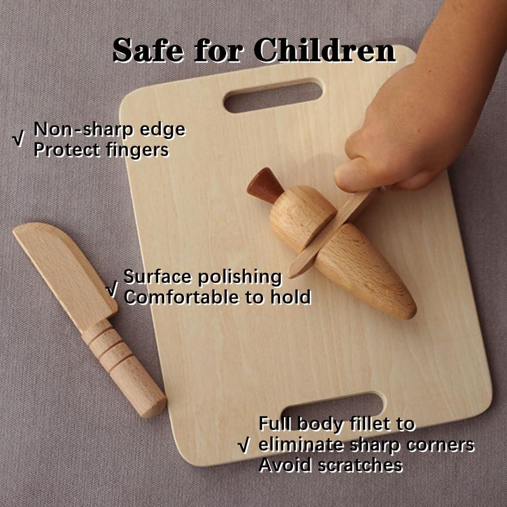 3 Cuchillos de Madera para Niños TDGBIH - Seguro y Ergonómico