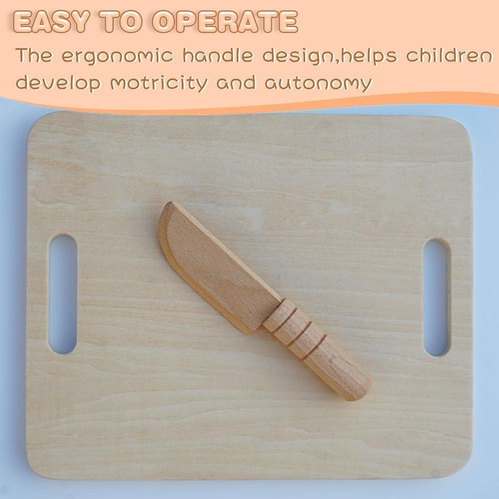 3 Cuchillos de Madera para Niños TDGBIH - Seguro y Ergonómico