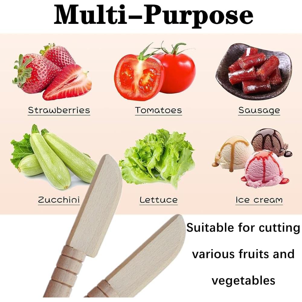 3 Cuchillos de Madera para Niños TDGBIH - Seguro y Ergonómico