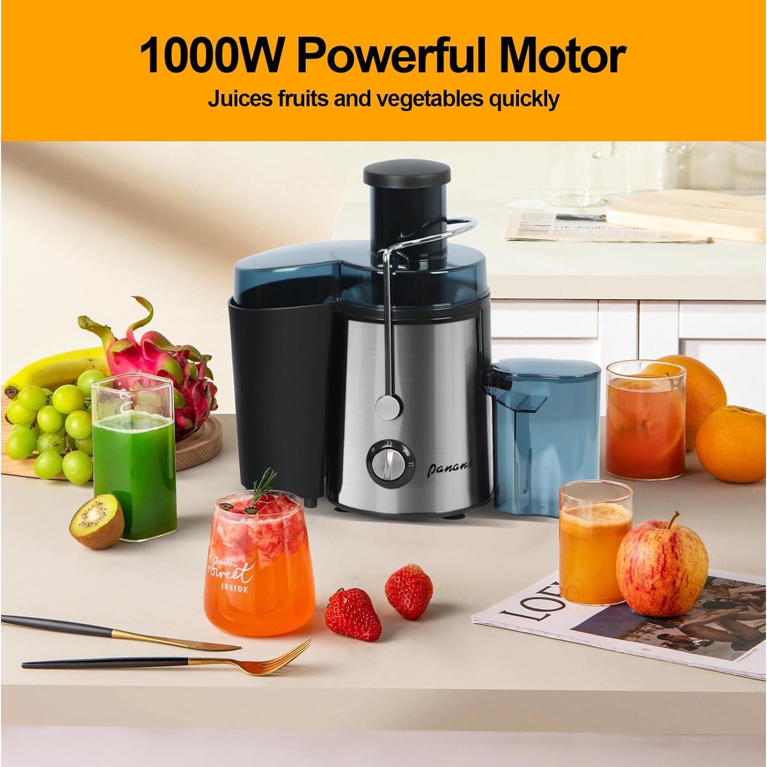 Extractor de Jugo Centrífugo Panana 1000W Acero Inoxidable 1.5L