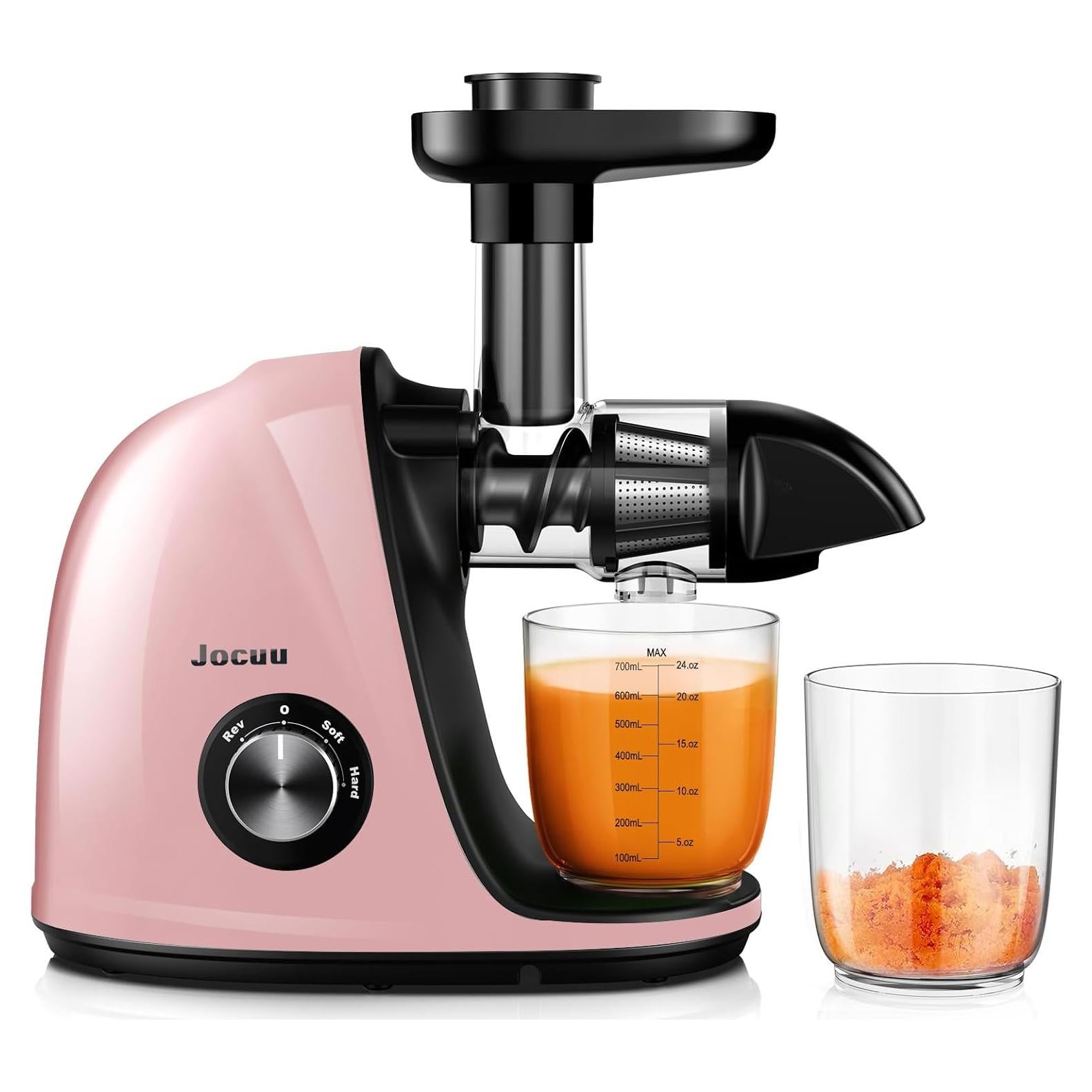 Extractor de Jugo Lento Jocuu Rosa Claro - 2 Velocidades, Silencioso