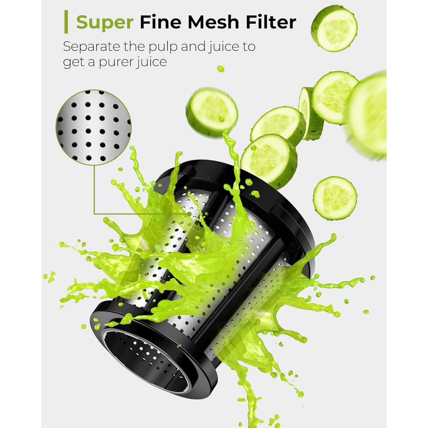 Extractor de Jugo Lento Jocuu Rosa Claro - 2 Velocidades, Silencioso