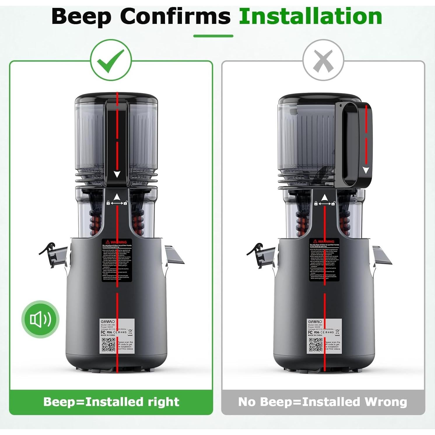 Exprimidor de Prensa en Frío OMMO 300W Gris - 5.1" para Frutas