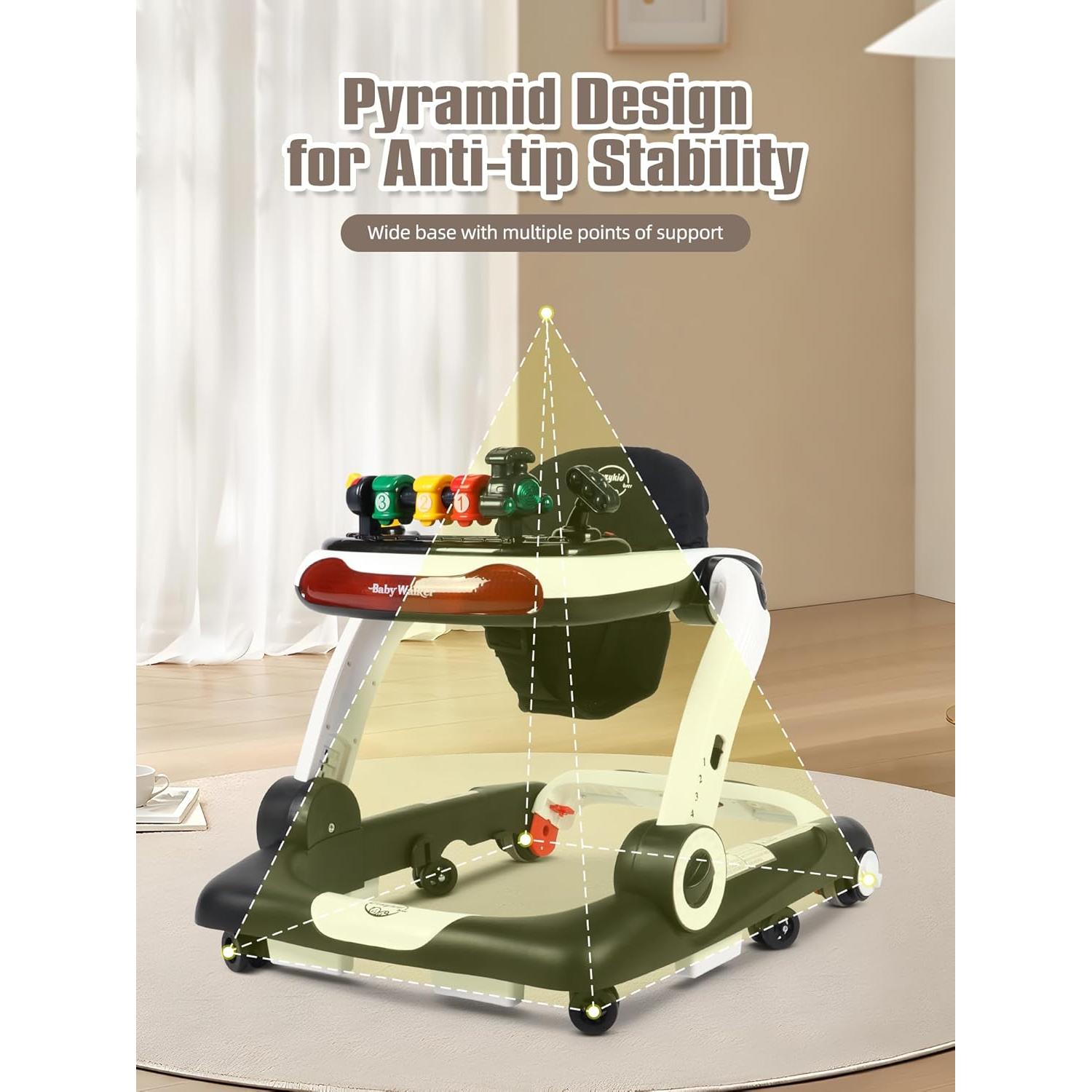 Andador Multifuncional 6 en 1 para Bebés Negro - Con Música y Luz