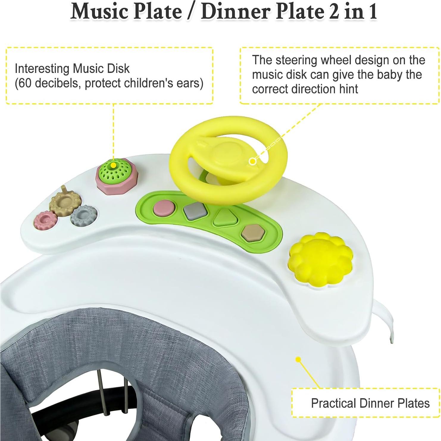 Andador Plegable para Bebés 5 en 1 con Ruedas y Música