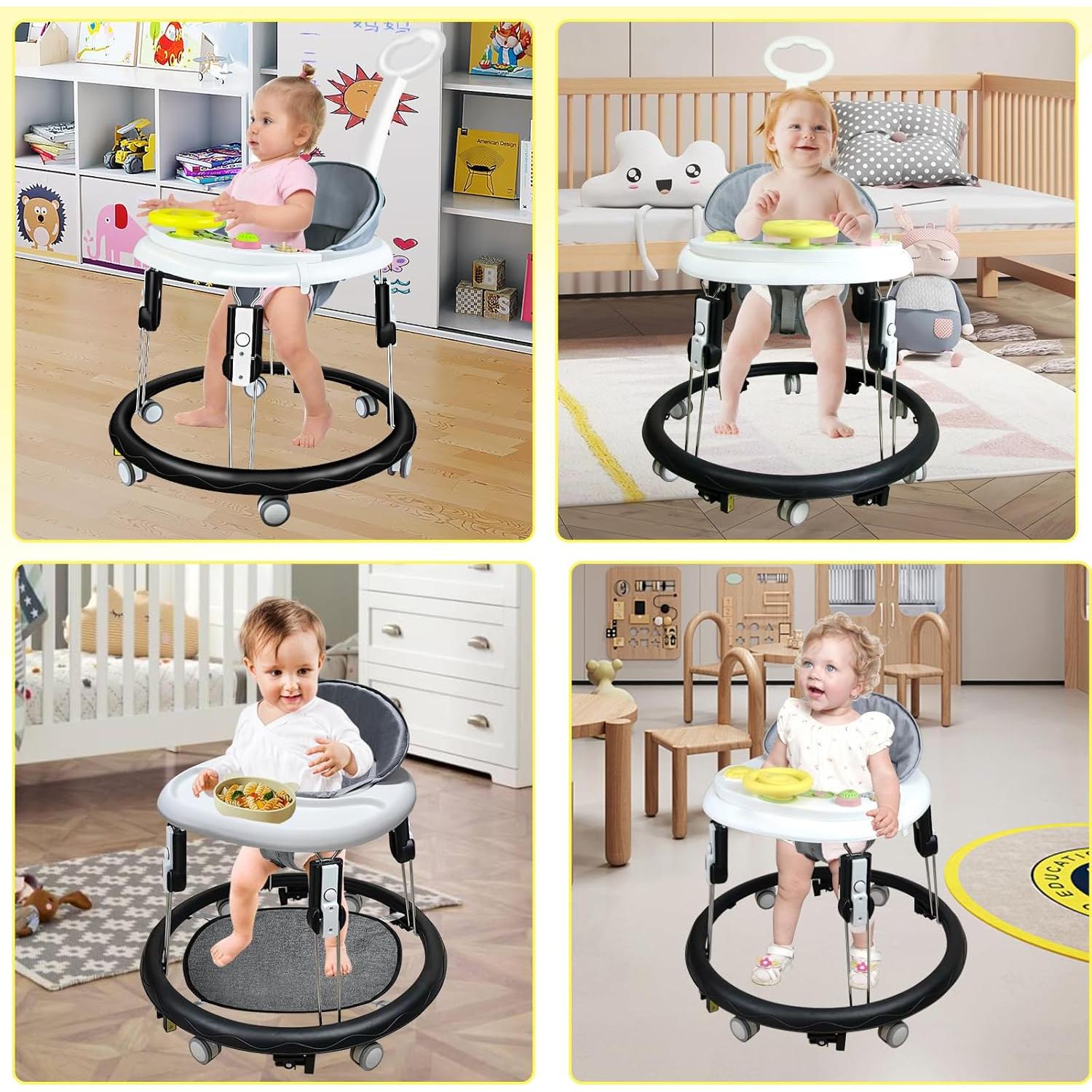 Andador Plegable para Bebés 5 en 1 con Ruedas y Música
