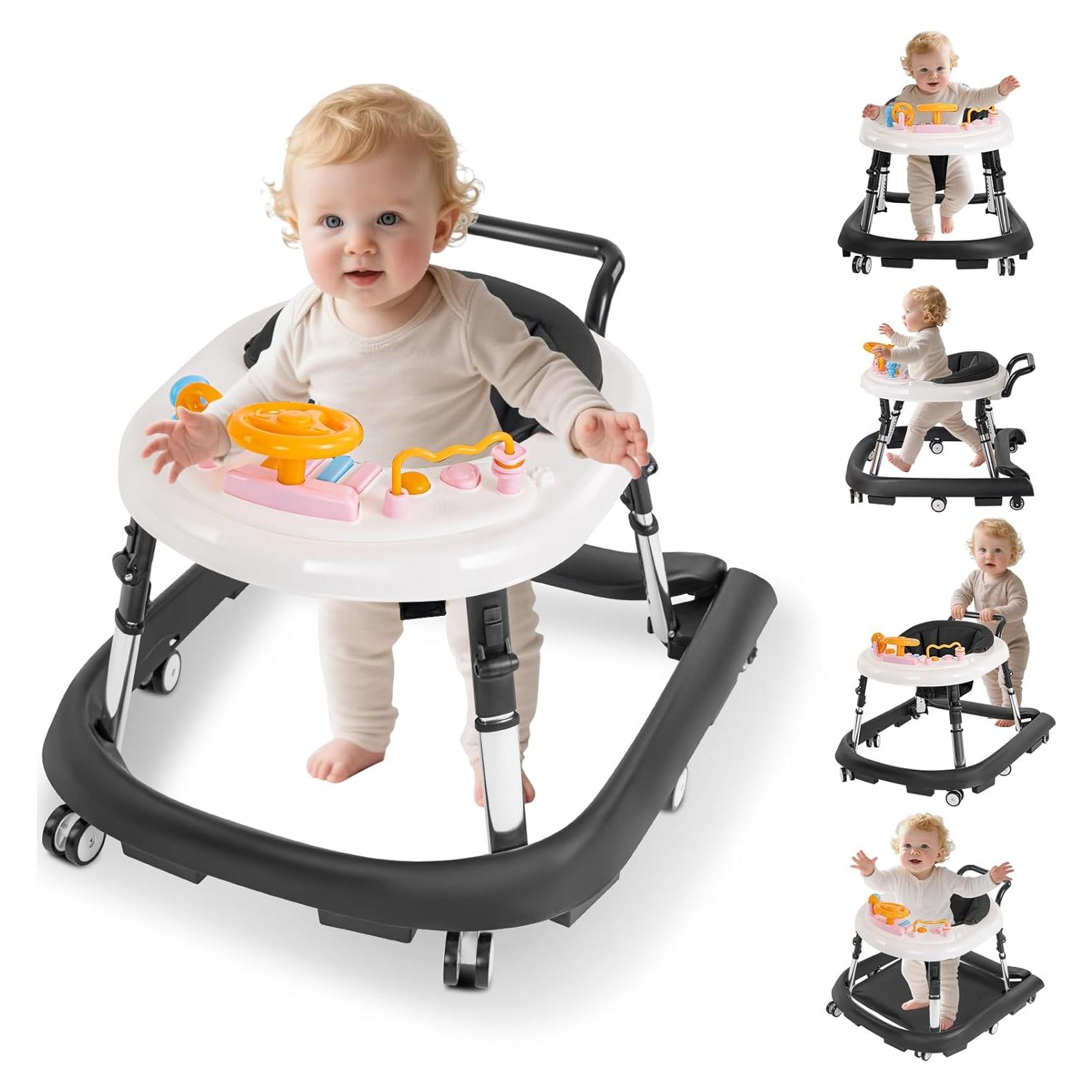 Andador Plegable para Bebés - 9 Alturas Ajustables, Centro de Actividades