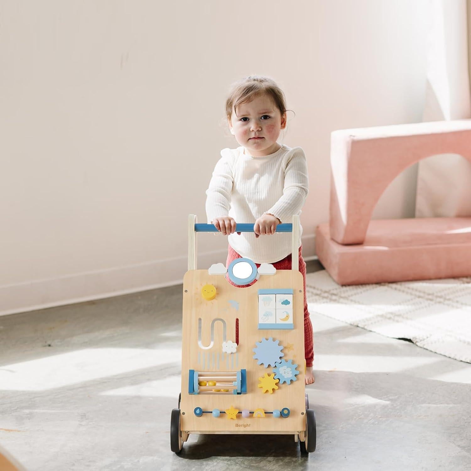 Andador de Madera Beright para Bebés con Actividades - 33x30x56cm