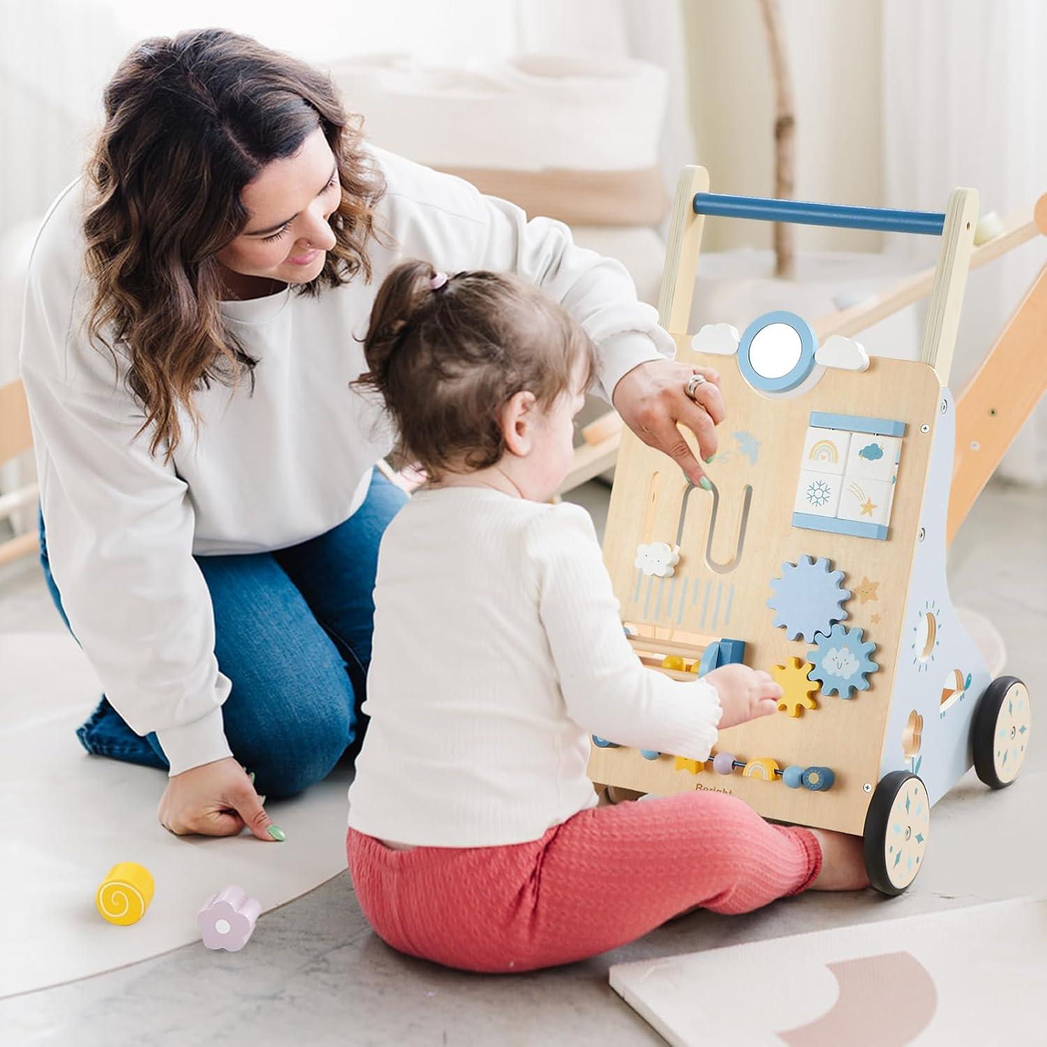 Andador de Madera Beright para Bebés con Actividades - 33x30x56cm