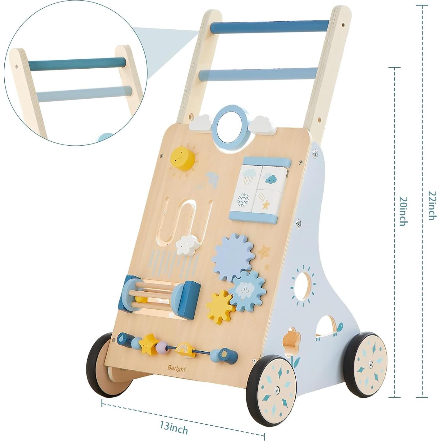 Andador de Madera Beright para Bebés con Actividades - 33x30x56cm