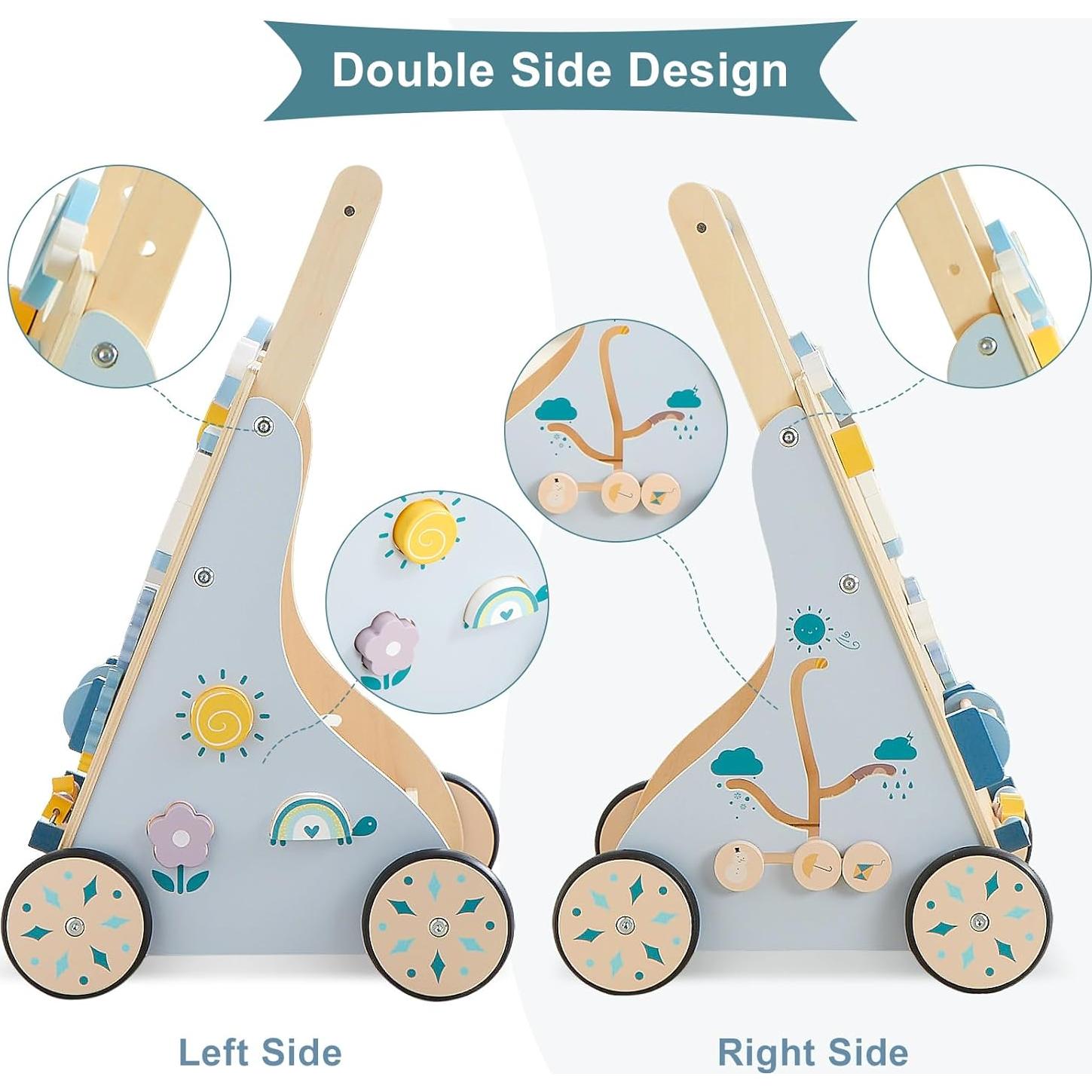 Andador de Madera Beright para Bebés con Actividades - 33x30x56cm